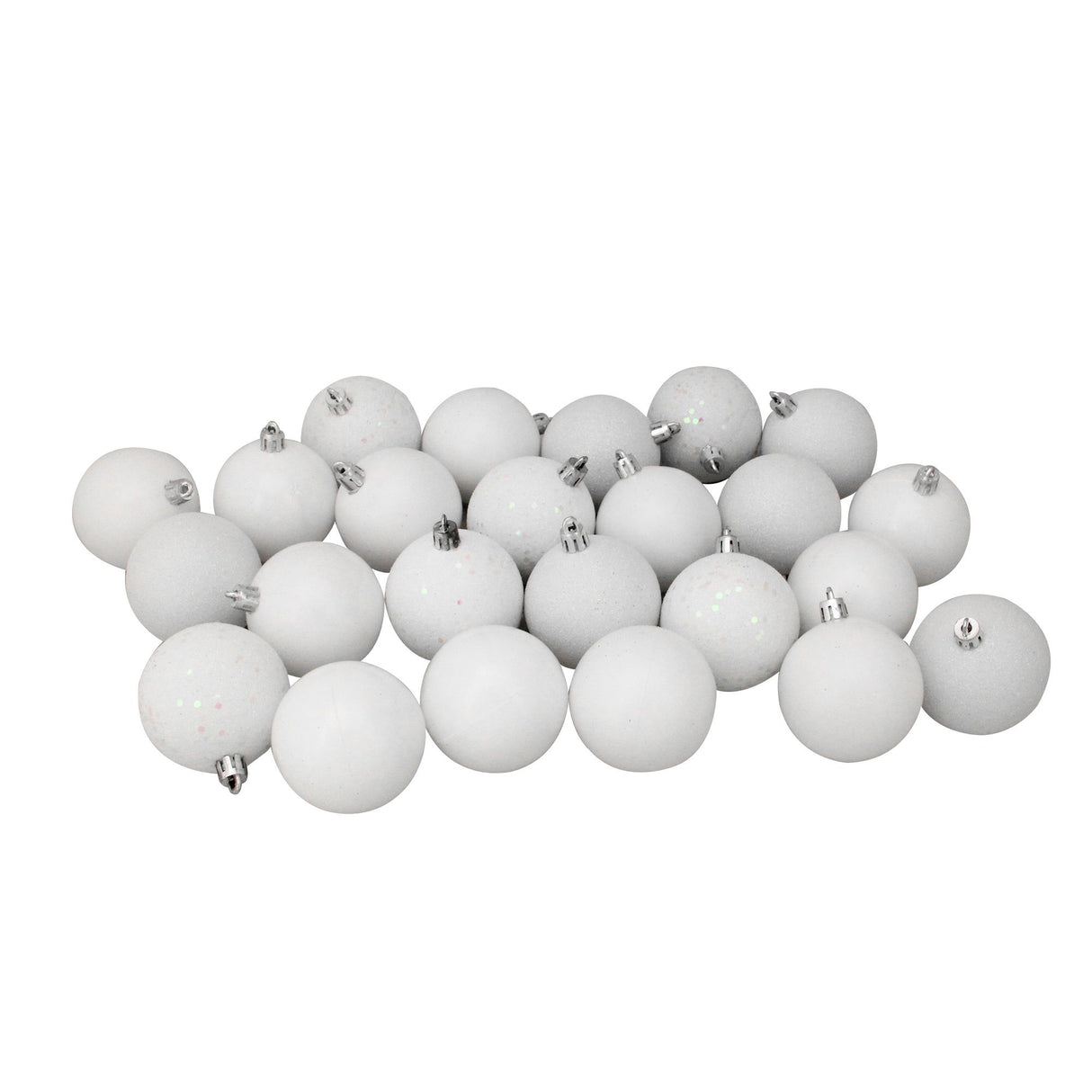Winter white shatterproof Christmas ball ornaments 24 pack