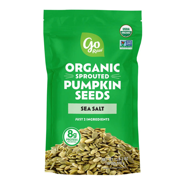 Go Raw Sprouted Pumpkin Seeds (18 oz) | Organic, Sea Salted Snack Go Raw