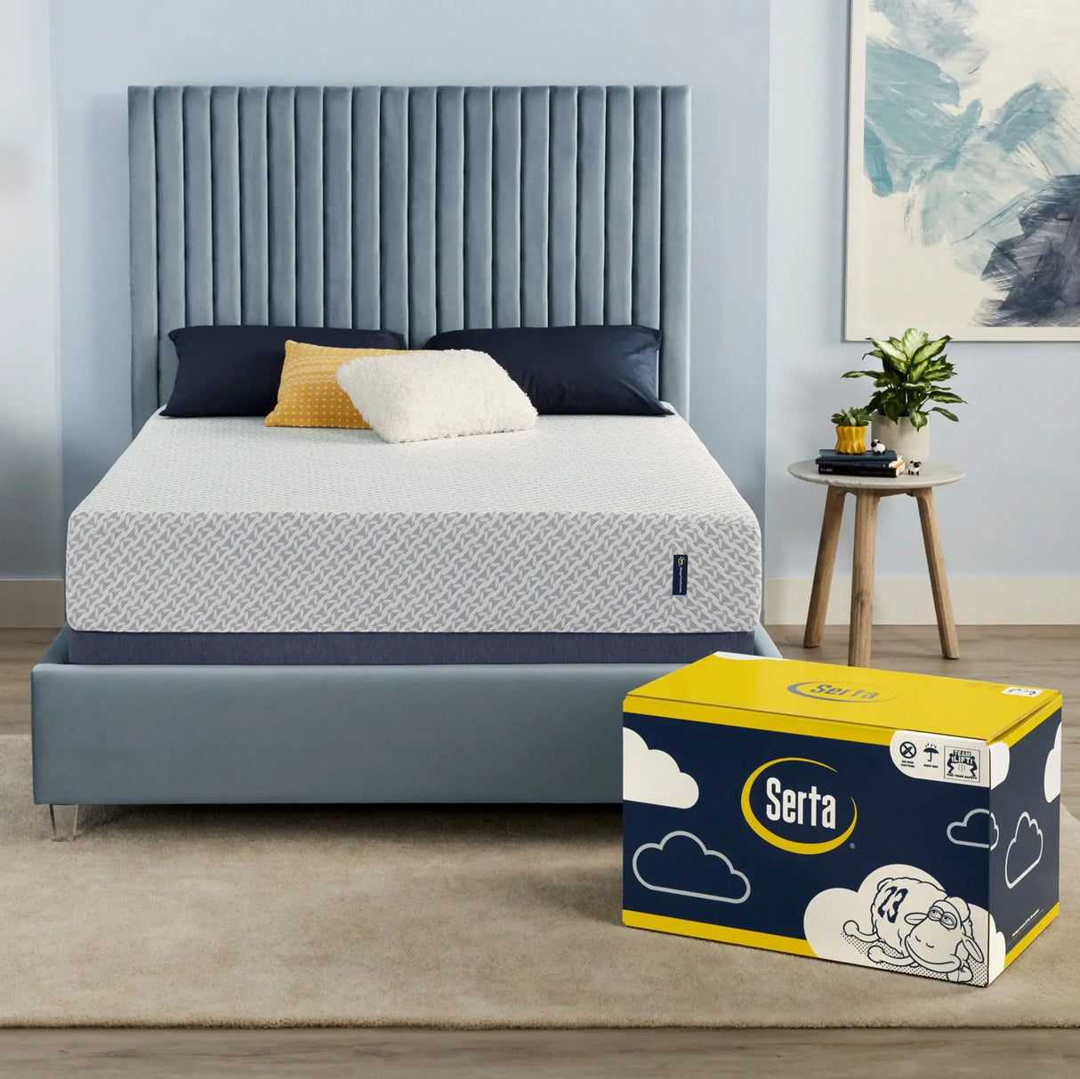 Serta Sheep Retreat Twin Mattress | Medium Comfort Bed-in-a-Box Serta