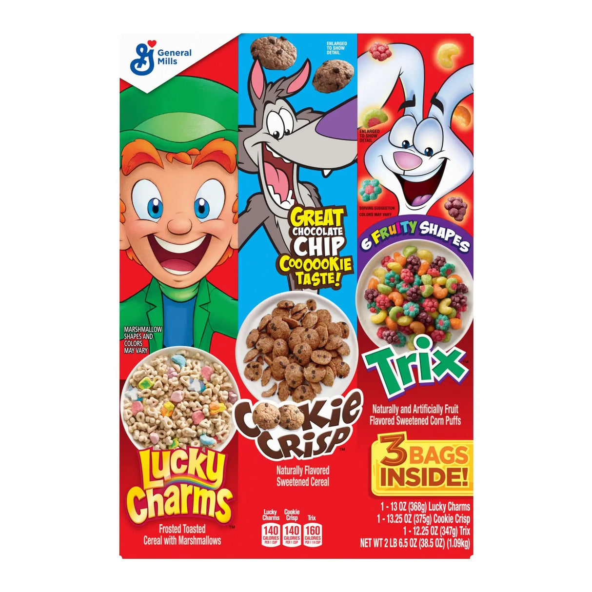 Cereal Variety Pack (3-Pack) | Lucky Charms, Cookie Crisp & Trix Mix General Mills