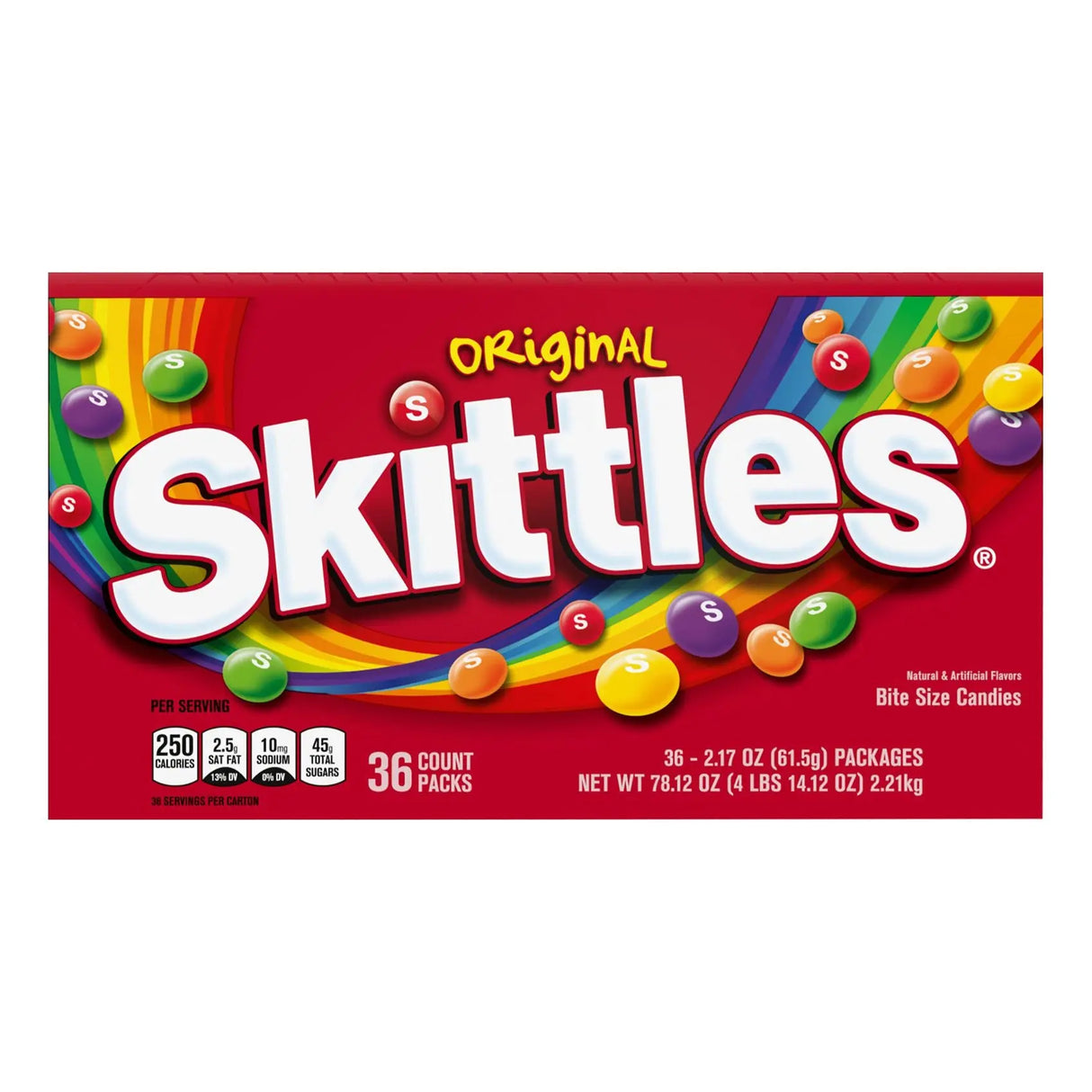 Skittles Original Candy Bags (36-Pack) | Full-Size Fruit-Flavored Treats for Sharing Skittles