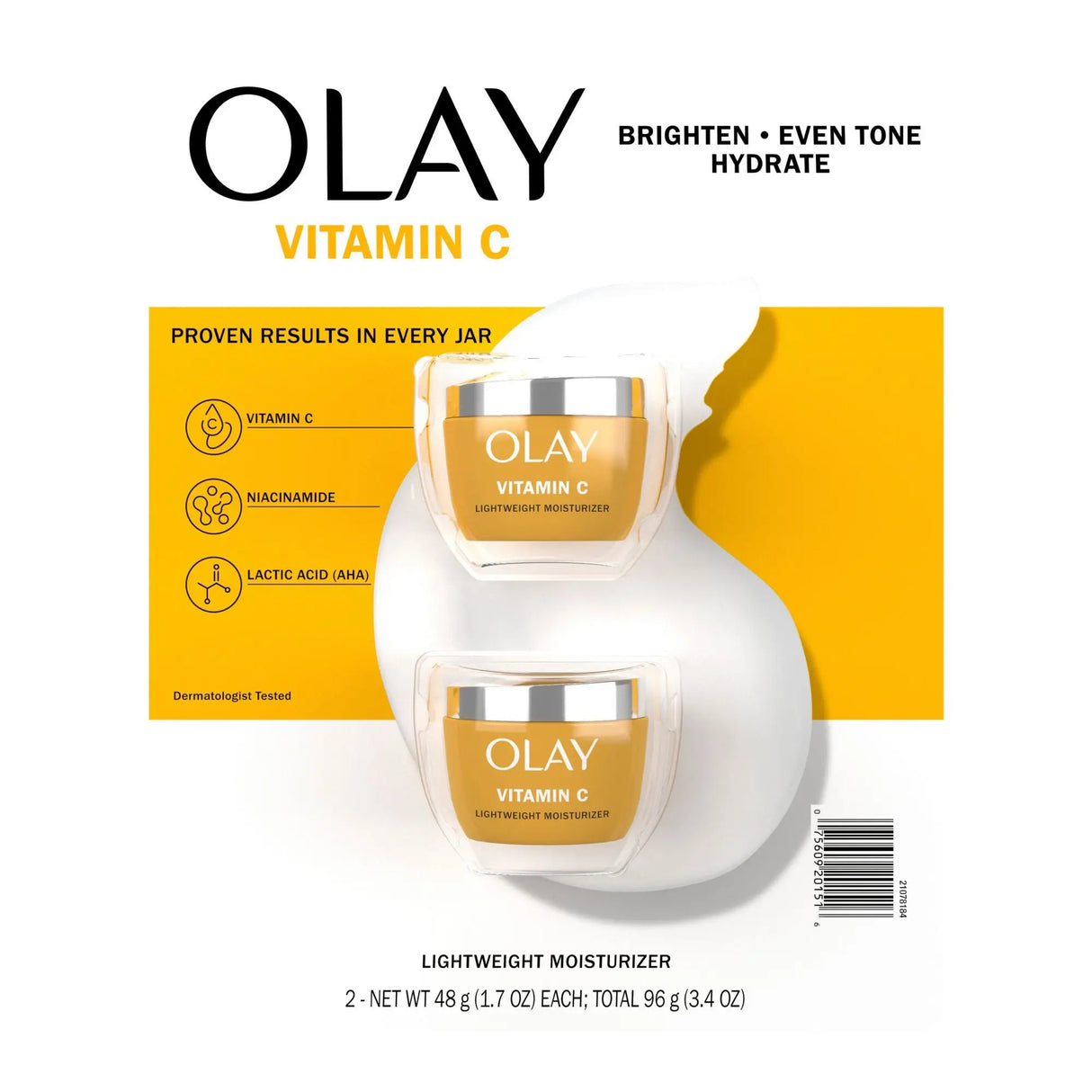 Olay Vitamin C Lightweight Moisturizer (2-Pack, 1.7 oz Each) | Brighten & Even Tone Olay