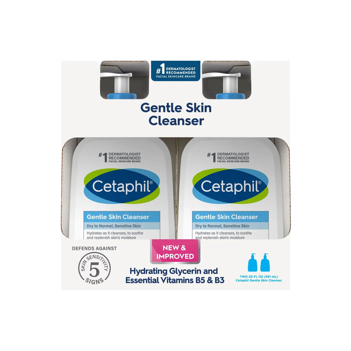 Cetaphil Gentle Cleanser (2×20 oz.) | Mild, Soap-Free Daily Wash Cetaphil