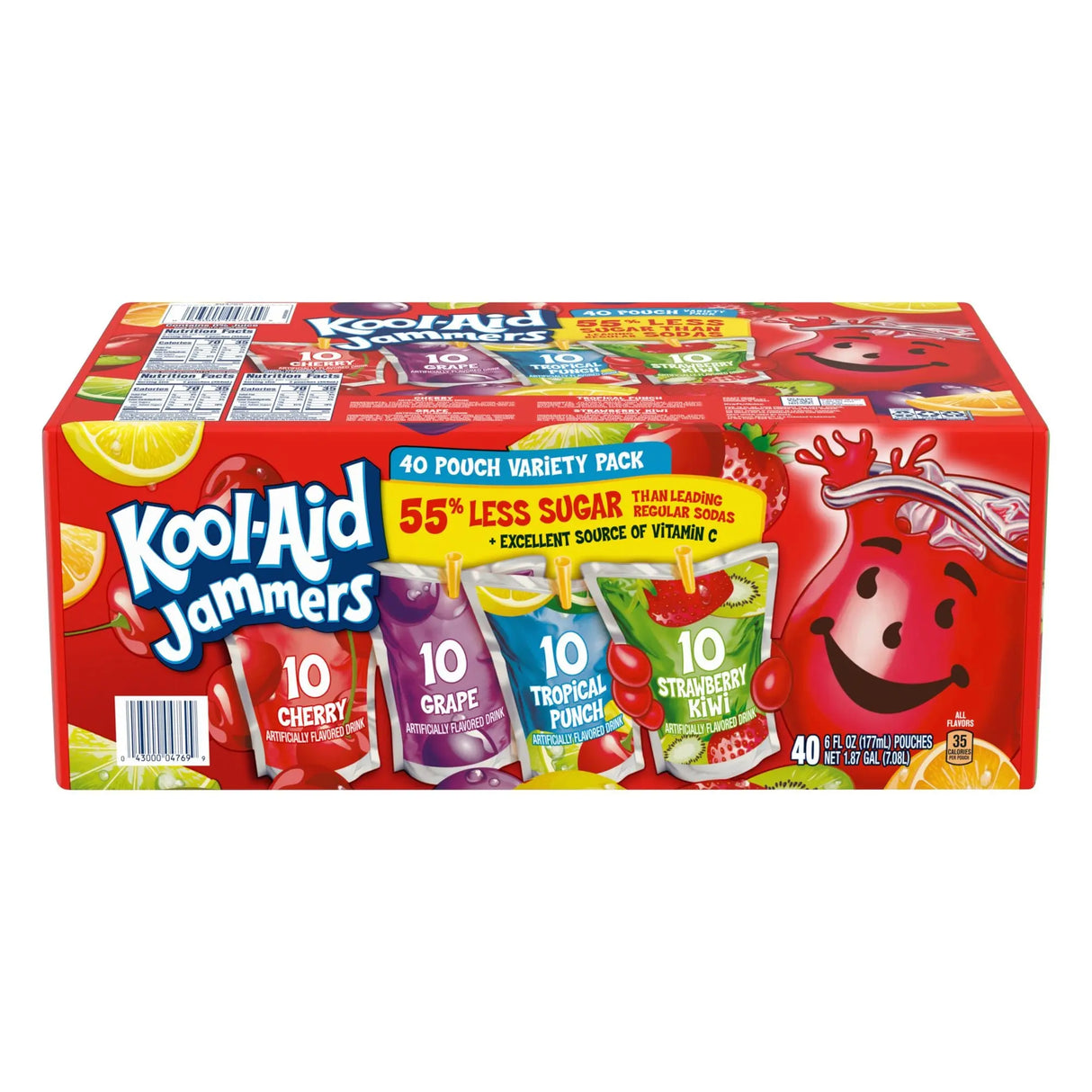 Kool-Aid Jammers Variety Pack (40-Pack, 6 oz Each) | Fruity Drink Pouches Kool-Aid