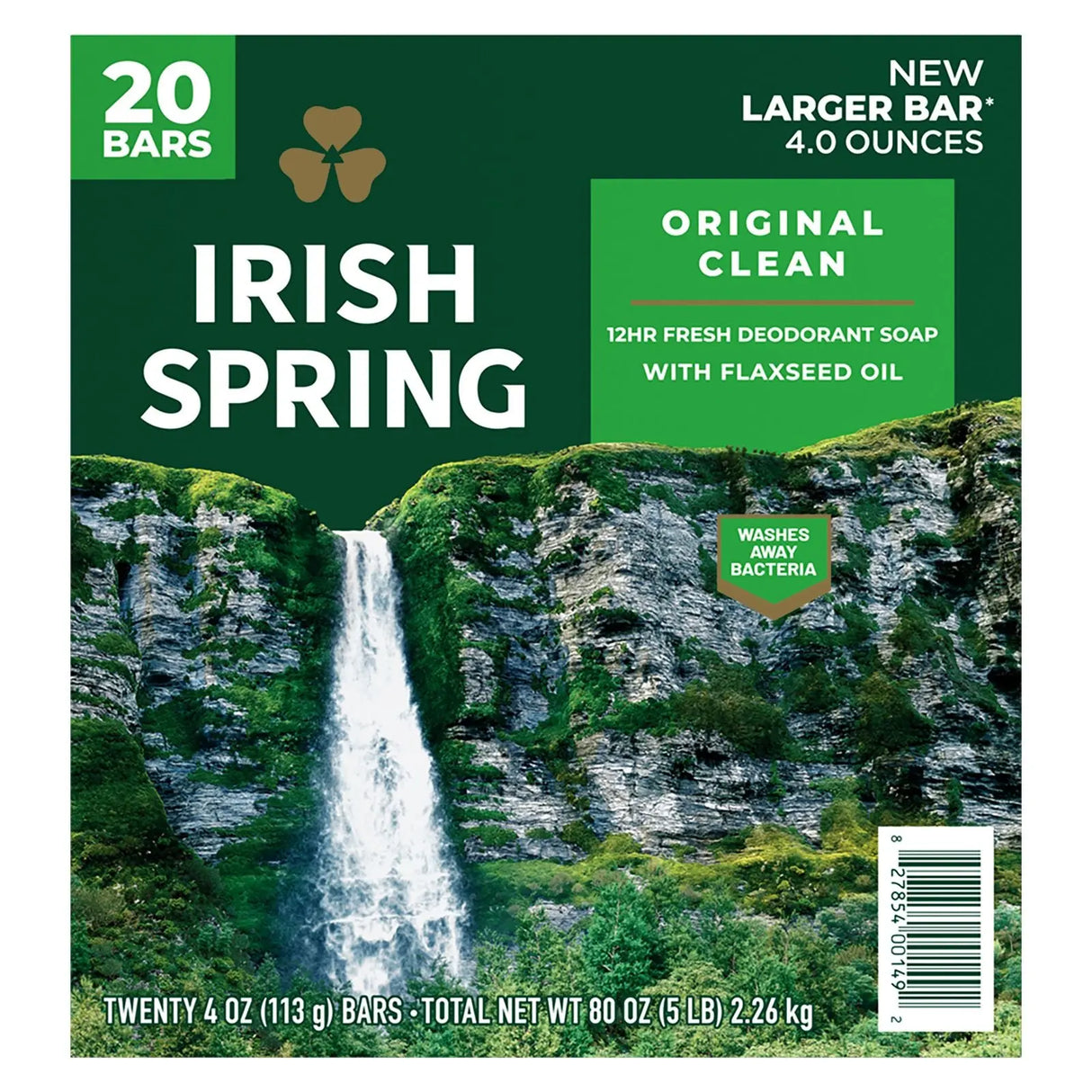 Irish Spring Original Clean Soap Bars (20-Pack, 4 oz Each) | Long-Lasting Fresh Scent Protection Irish Spring