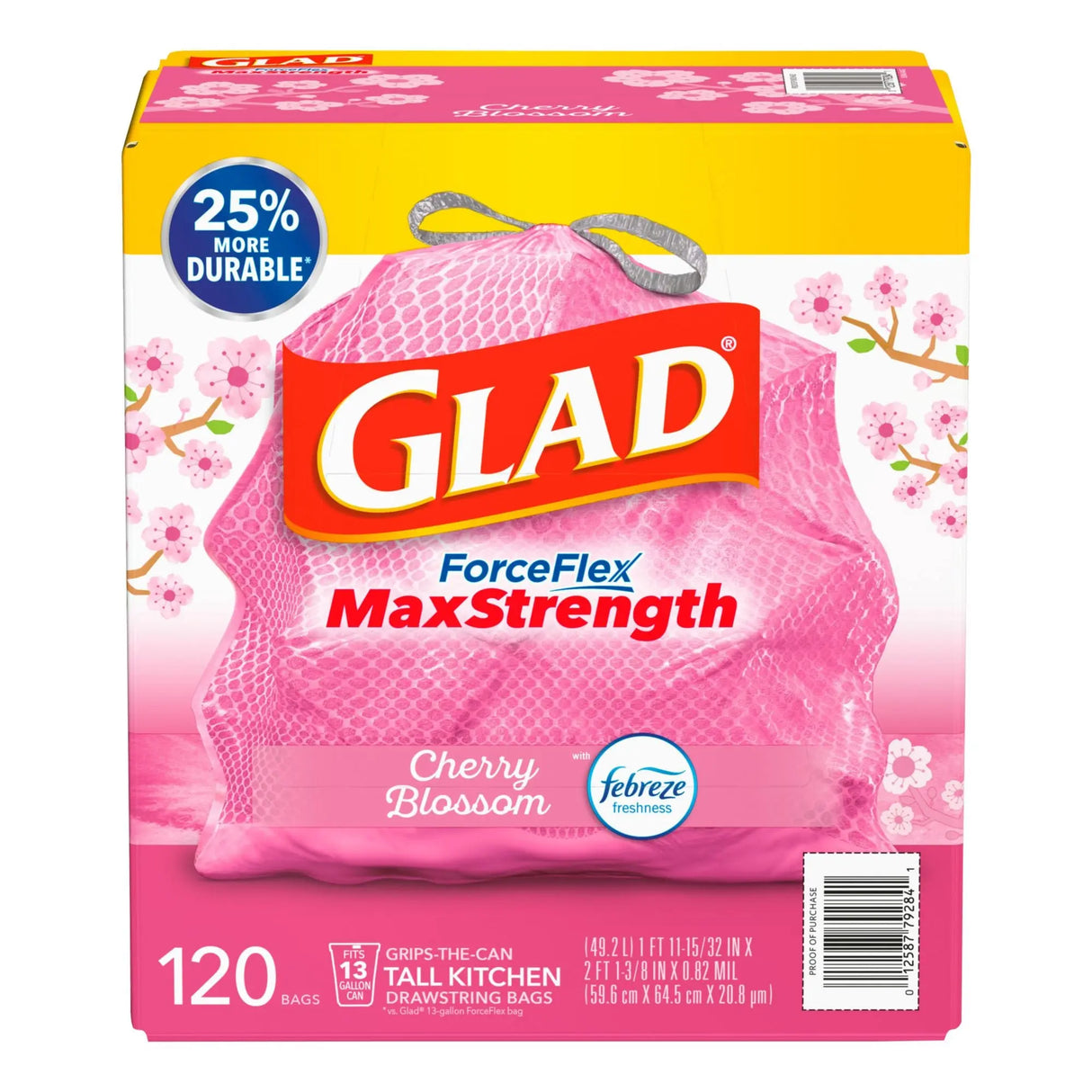 Glad ForceFlex Trash Bags (120 ct., 13 Gal) | Febreze Freshness & Extra Durability Glad