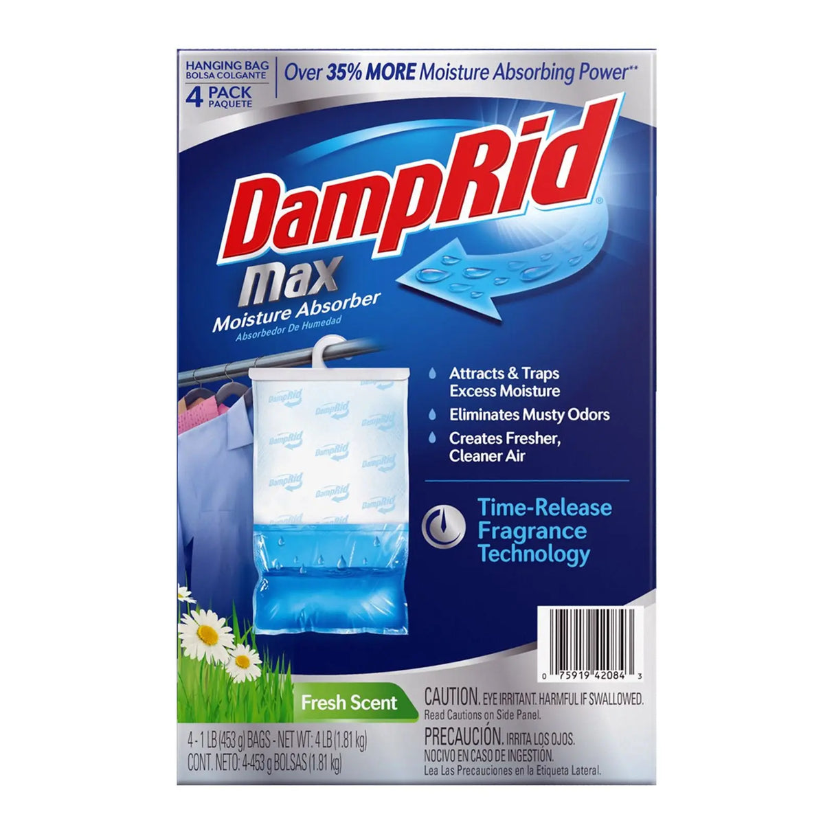 DampRid Max Moisture Absorbers (4-Pack) | Fresh Scent Hanging Bags DampRid