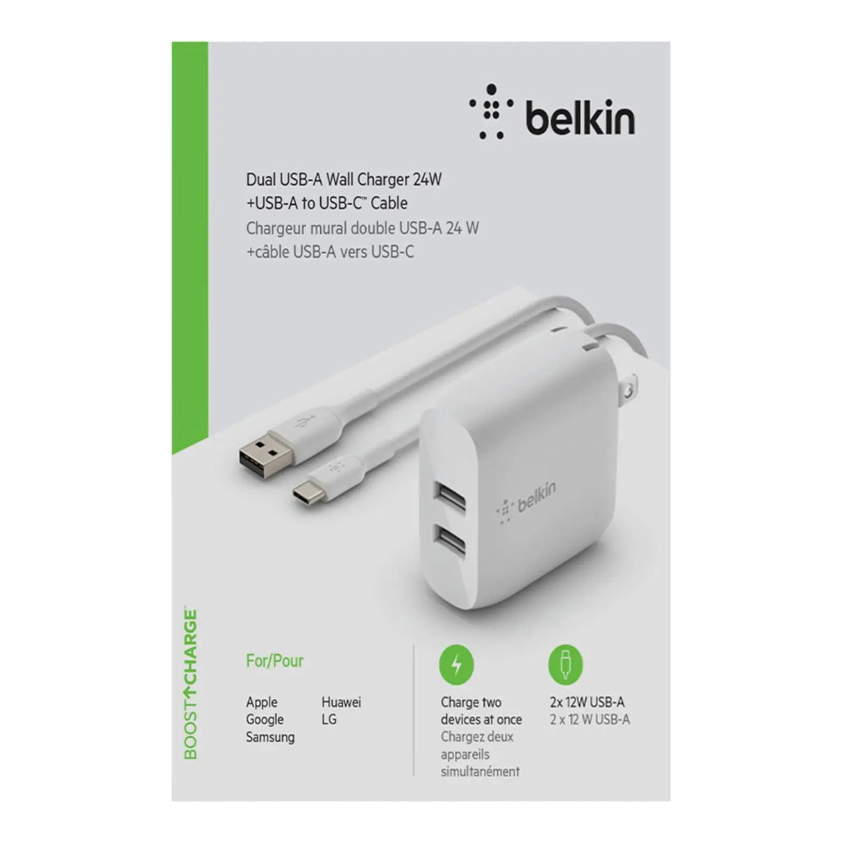Belkin BoostCharge Charger (24W) | Rapid USB-A & USB-C Power Belkin