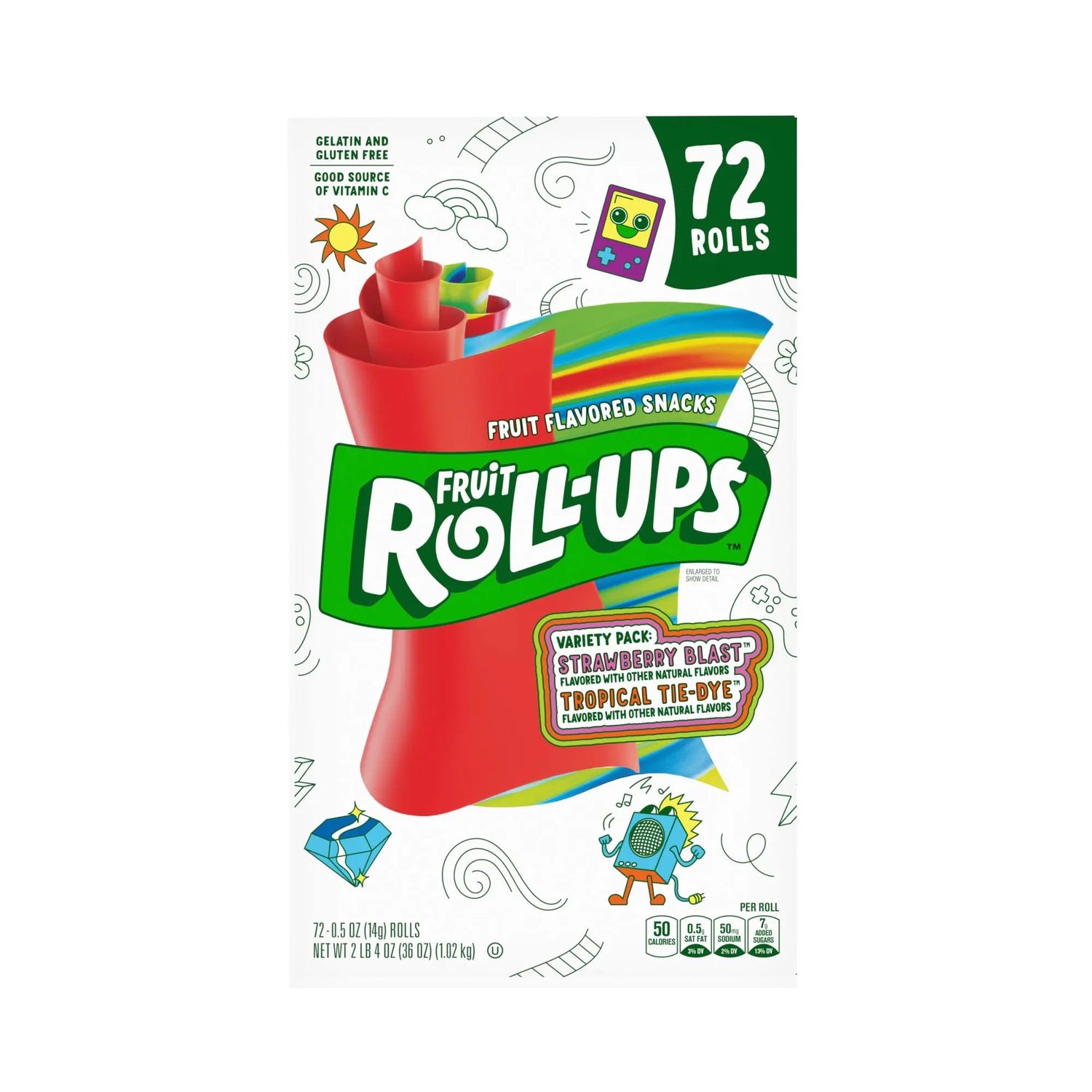Fruit Roll-Ups Variety Pack (72-Count) | Sweet, Fruity Fun for Kids’ Snacks Betty Crocker