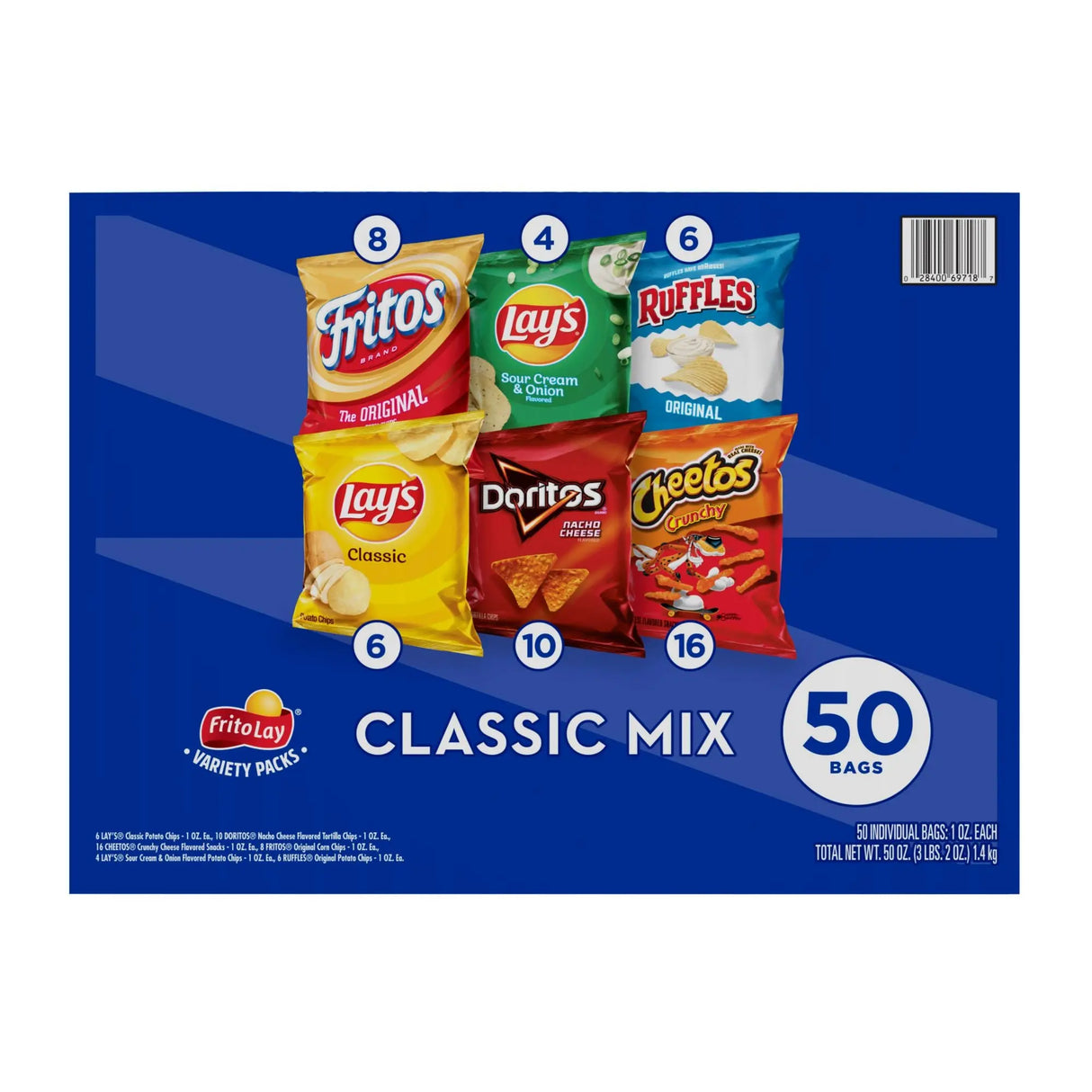 Frito-Lay Classic Variety Pack (50 ct./1 oz Each) | Favorite Chips in Convenient Grab-and-Go Sizes Frito-Lay
