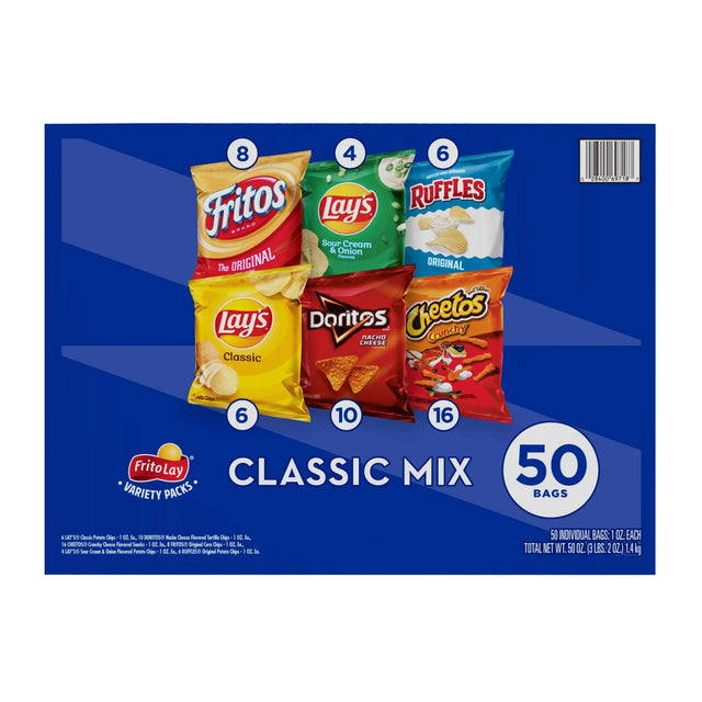 Frito-Lay Classic Variety Pack (50 ct./1 oz Each) | Favorite Chips in Convenient Grab-and-Go Sizes Frito-Lay