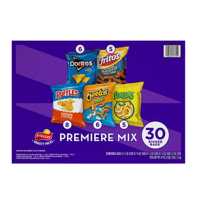 Frito-Lay Premiere Mix Variety Pack (30-Pack) | Assorted Chips & Snacks Frito-Lay