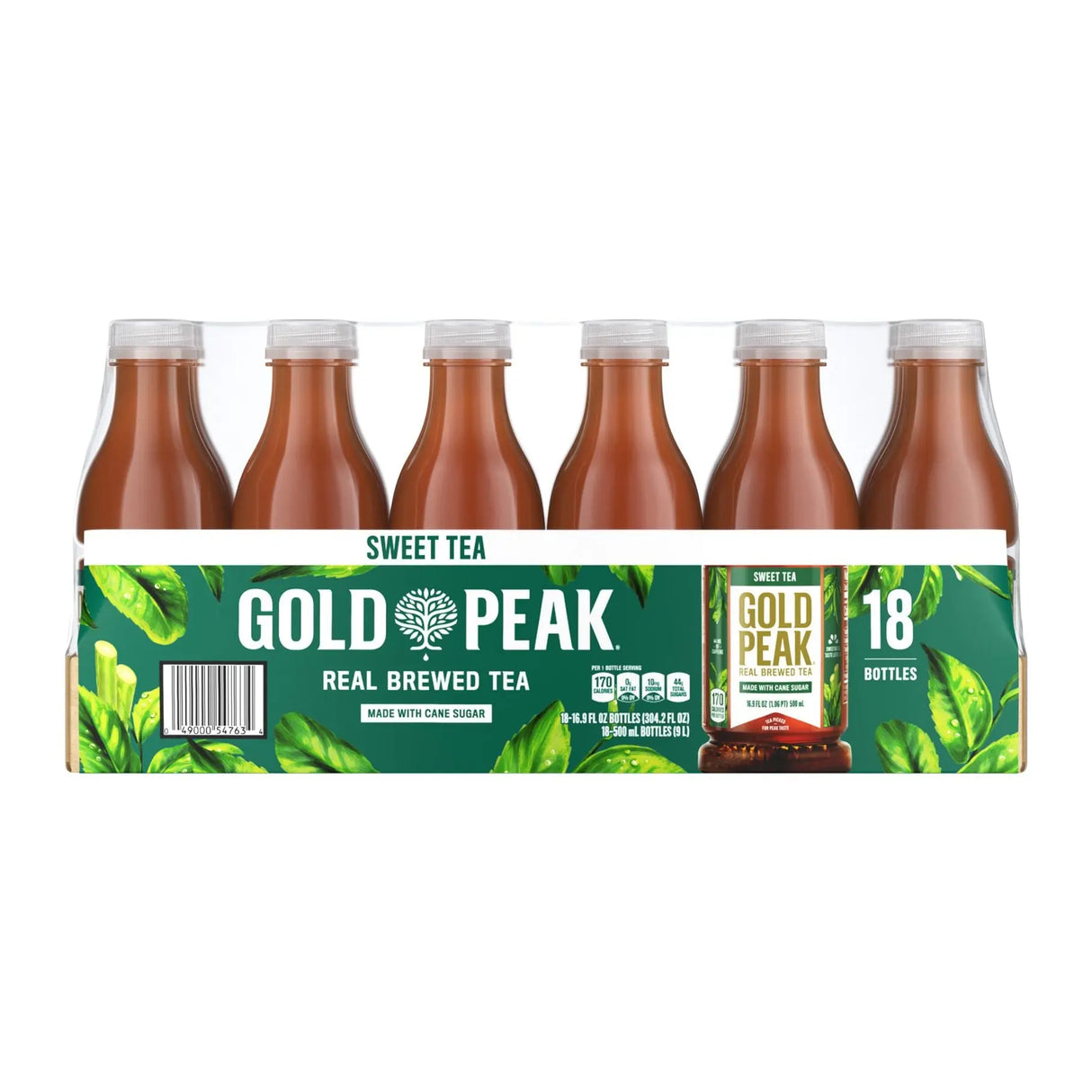 Gold Peak Sweet Black Tea (18-Pack, 16.9 oz Each) | Ready-to-Drink Brew Coca-Cola