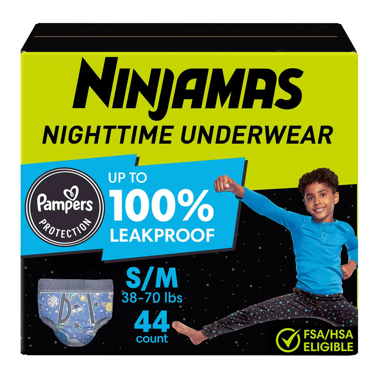 Ninjamas Bedwetting Underwear for Boys | Comfortable Nighttime Protection Pampers
