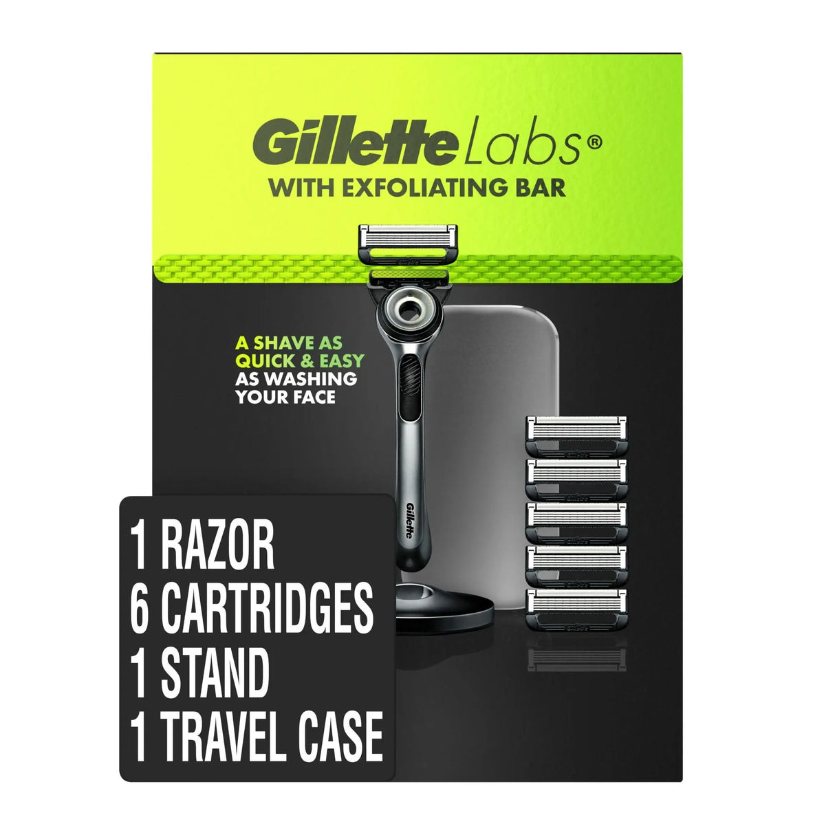 GilletteLabs Exfoliating Razor Kit | Razor, Bar & Travel Case Gillette