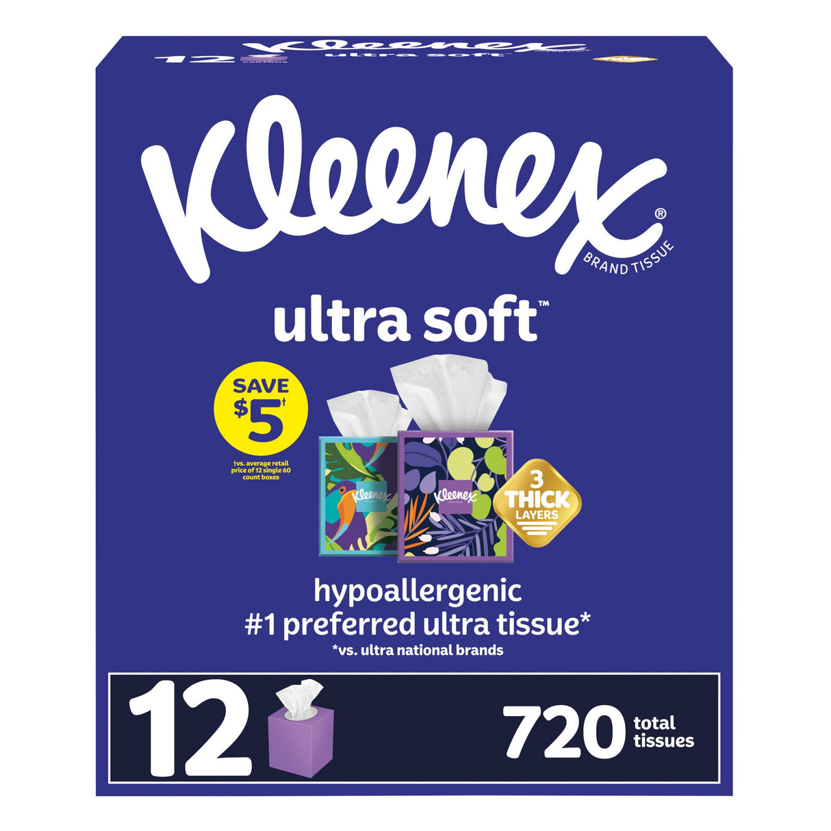 Kleenex Ultra Soft Facial Tissues 12-pack