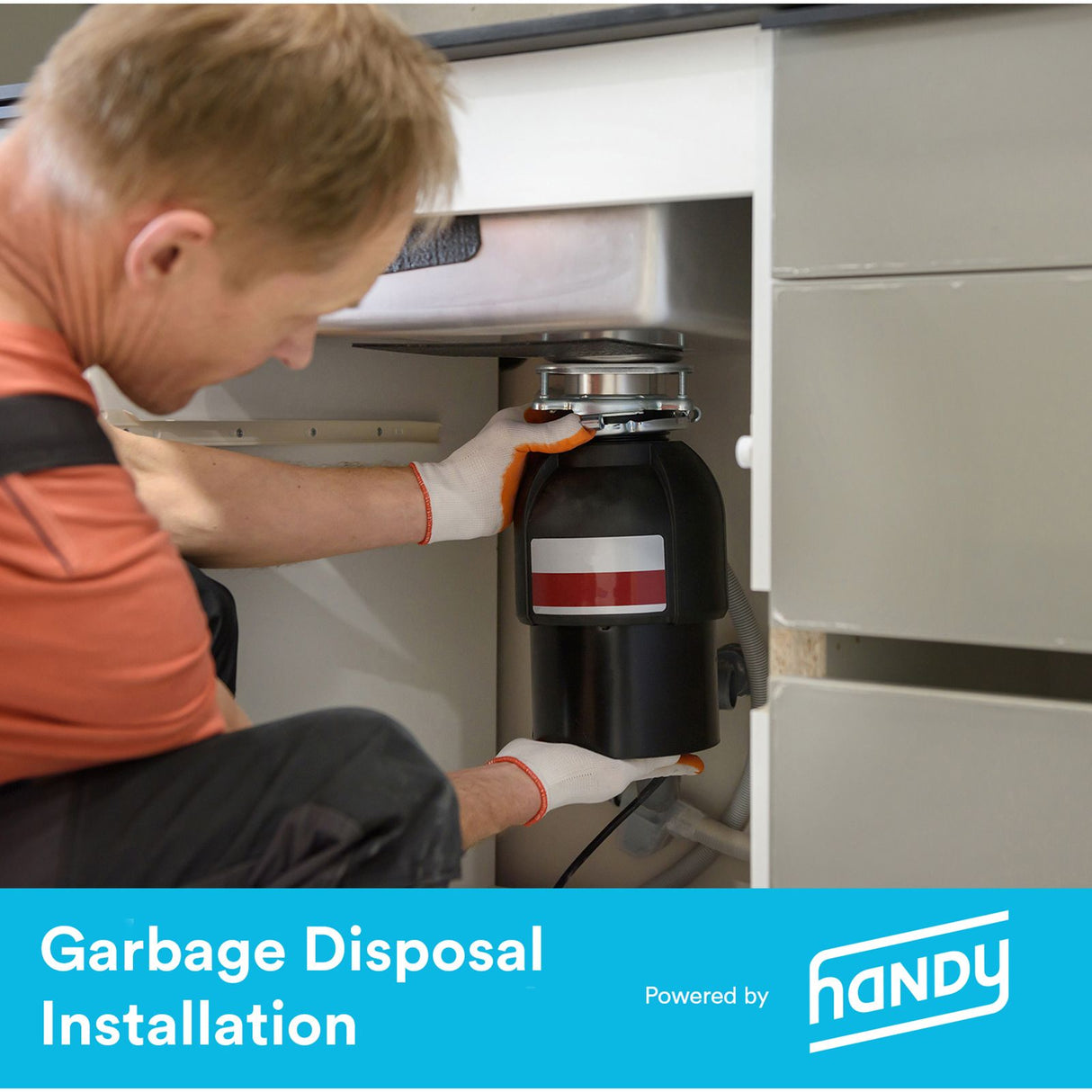 Hand installing garbage disposal