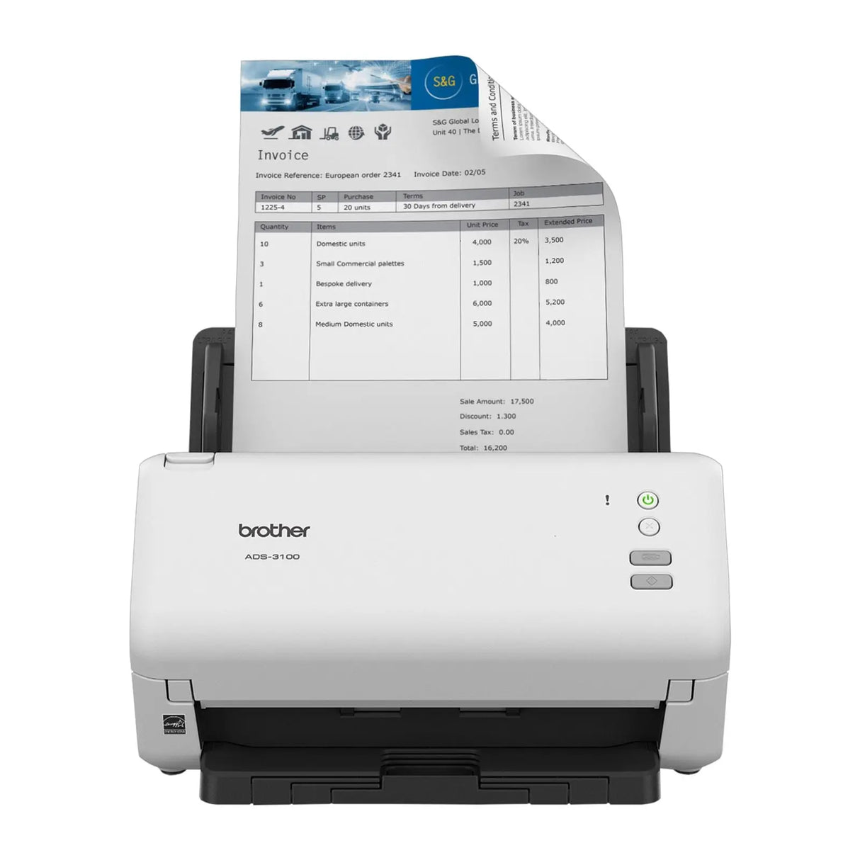Brother ADS-3100 Desktop Scanner | Fast Duplex Scanning for Office Efficiency Brother