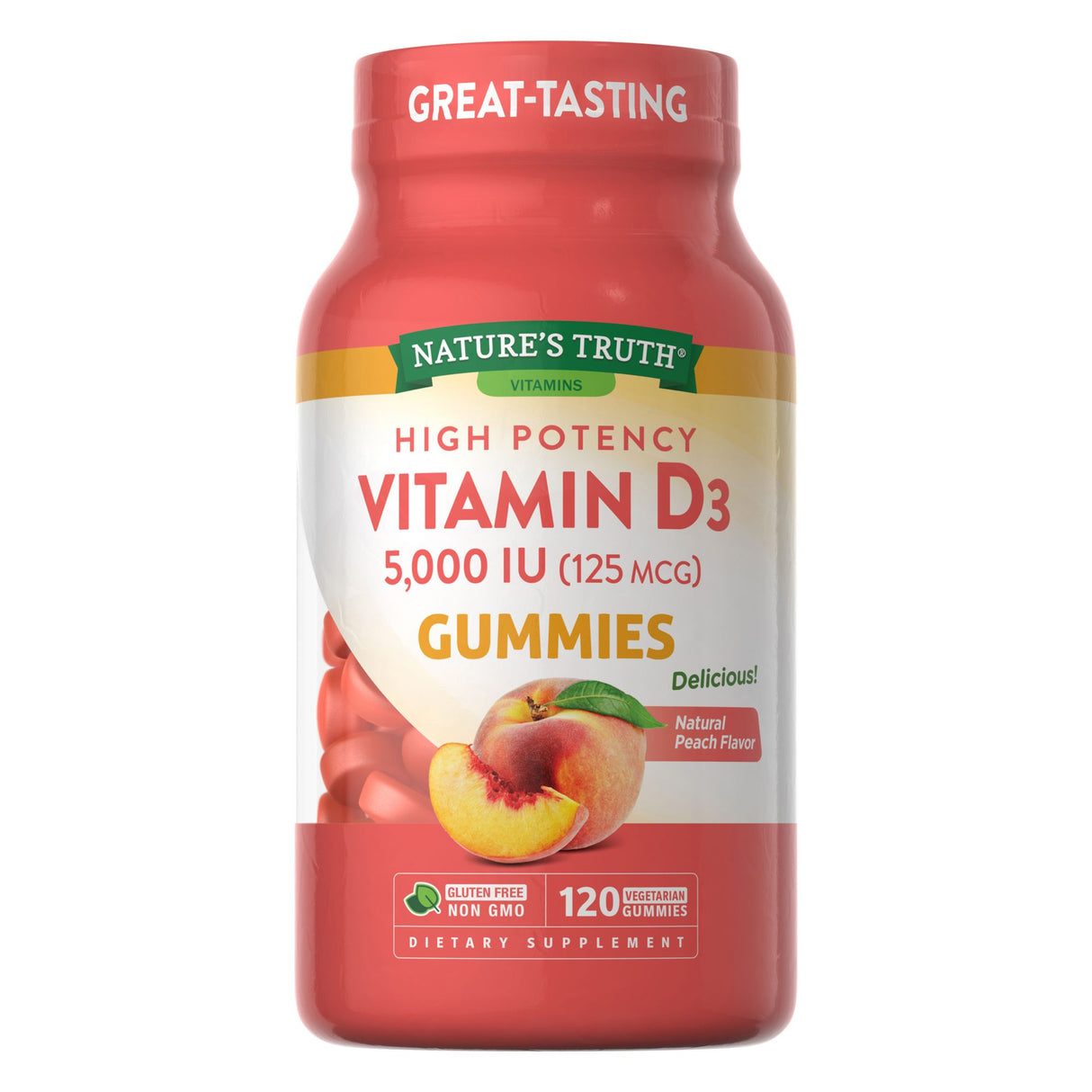 Nature's Truth Vitamin D3 Peach Gummies 120 count