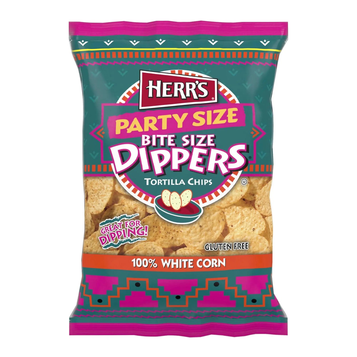 Herr's Dipper Tortilla Chips (17 oz) | Thick-Cut Chips for Dips & Salsa Herr's