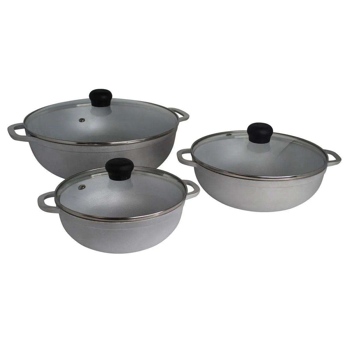 Imusa Cast Aluminum Caldero Cookware Set (3-Piece) | Classic Nonstick Design for Authentic Cooking IMUSA