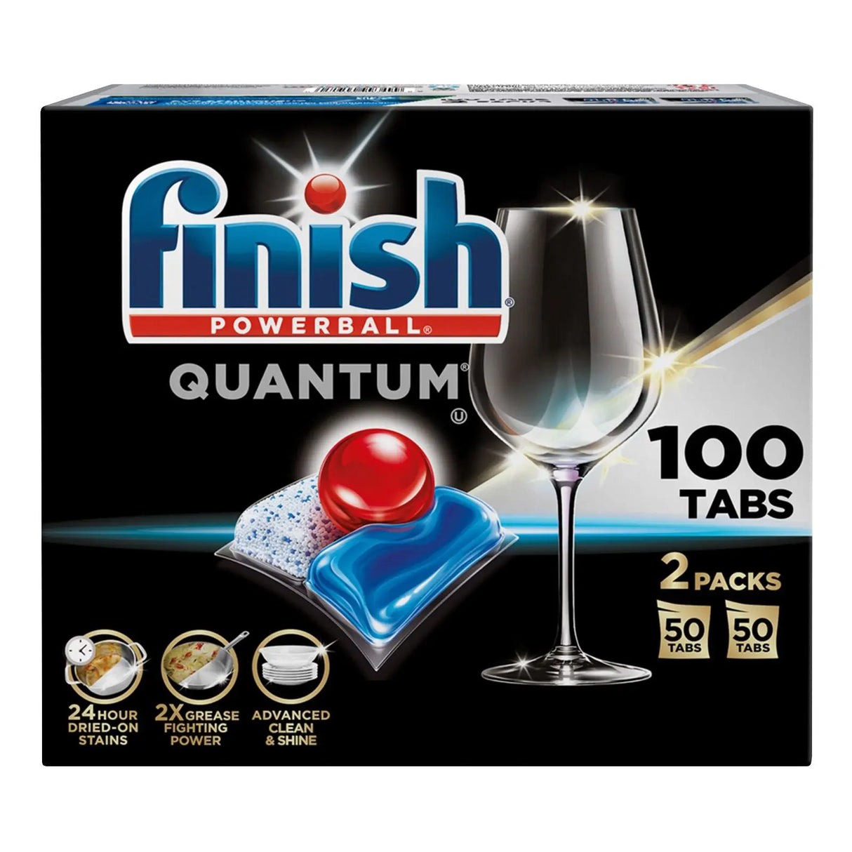 Finish Quantum Dishwasher Tabs (100 ct) | Ultimate Grease-Fighting Formula Finish