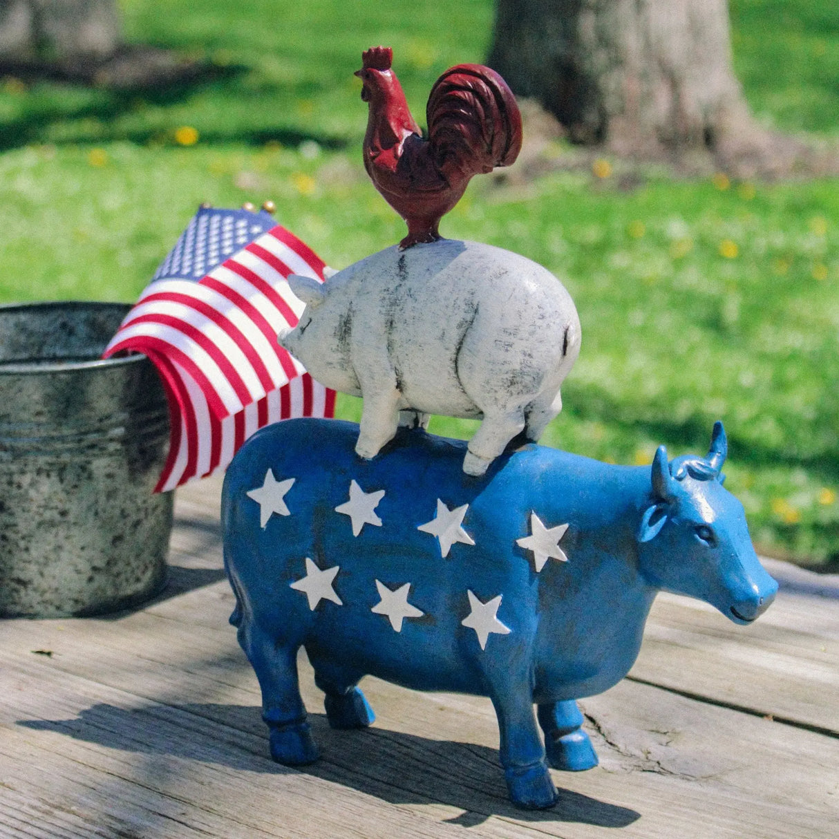 Northlight Patriotic Farm Animal Statue (12") | Outdoor Americana Decor Northlight