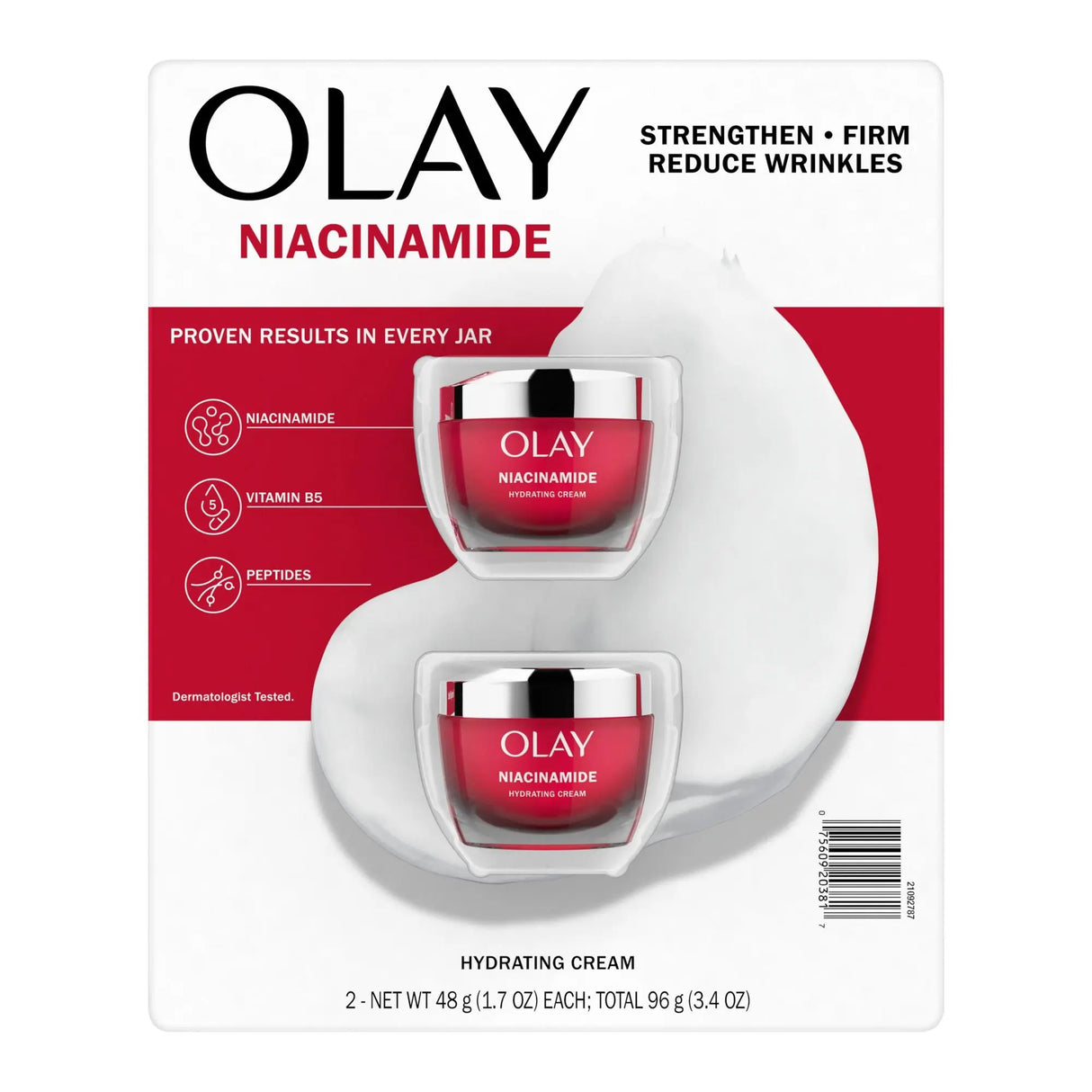 Olay Regenerist Niacinamide + Peptide Moisturizer (2-Pack, 1.7 oz Each) | Deep Hydration & Firming Olay