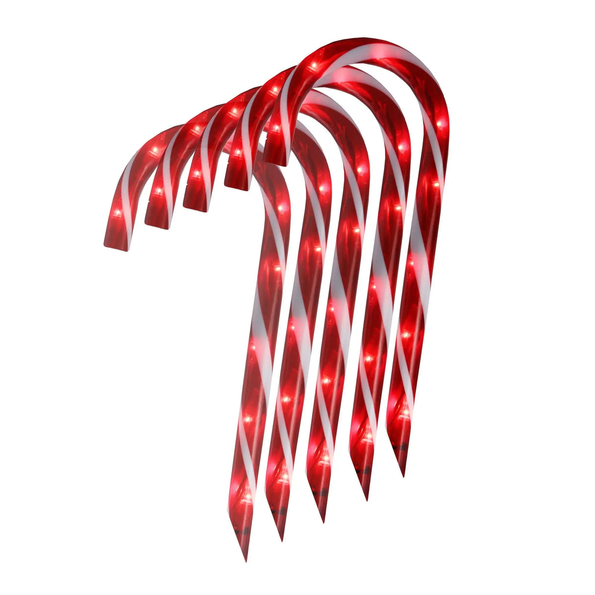 Northlight Candy Cane Pathway Markers (10-Pc, 12") | Lighted Outdoor Holiday Décor Northlight