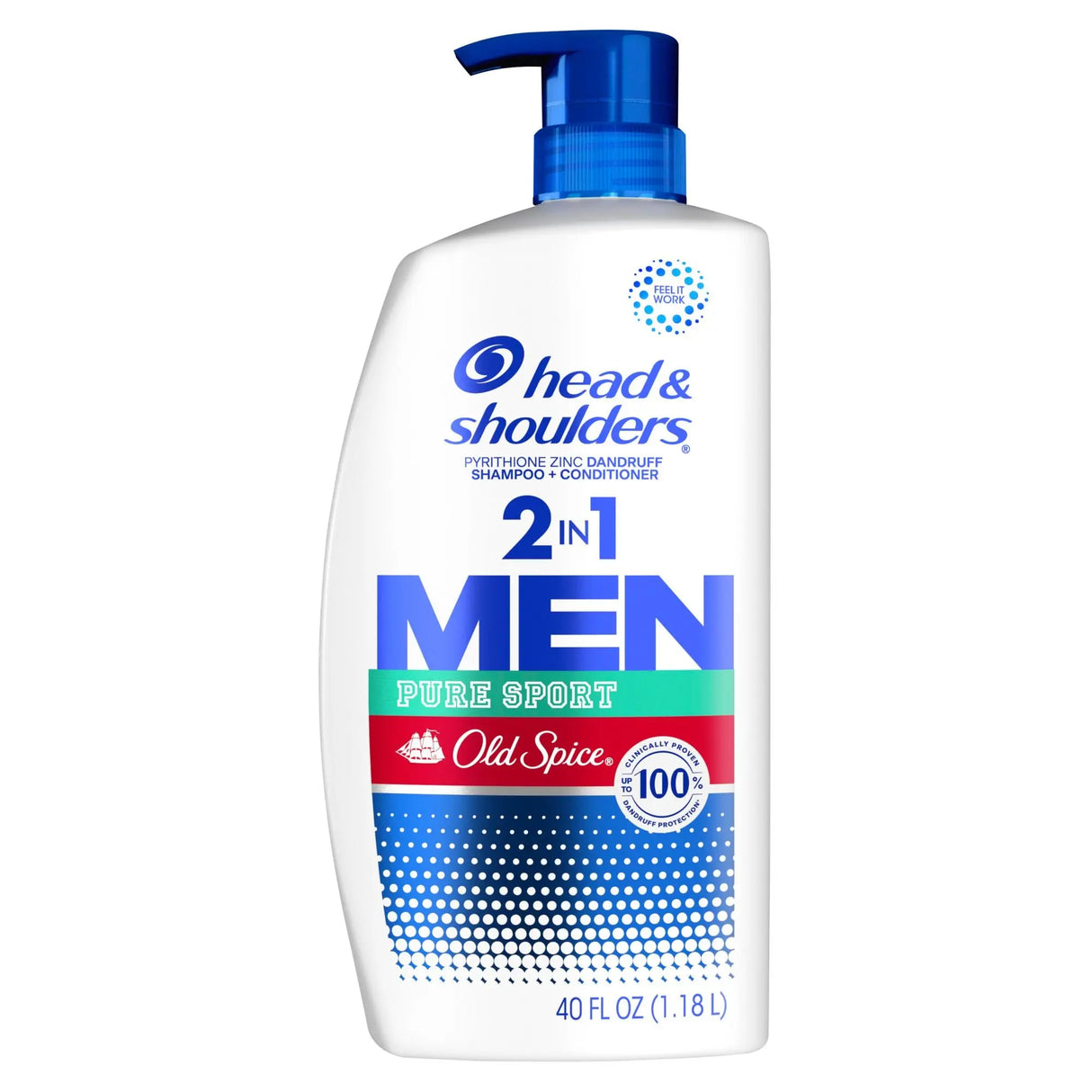 Head & Shoulders Old Spice 2-in-1 Shampoo (40 oz) | Dandruff Defense & Sport Scent Head & Shoulders