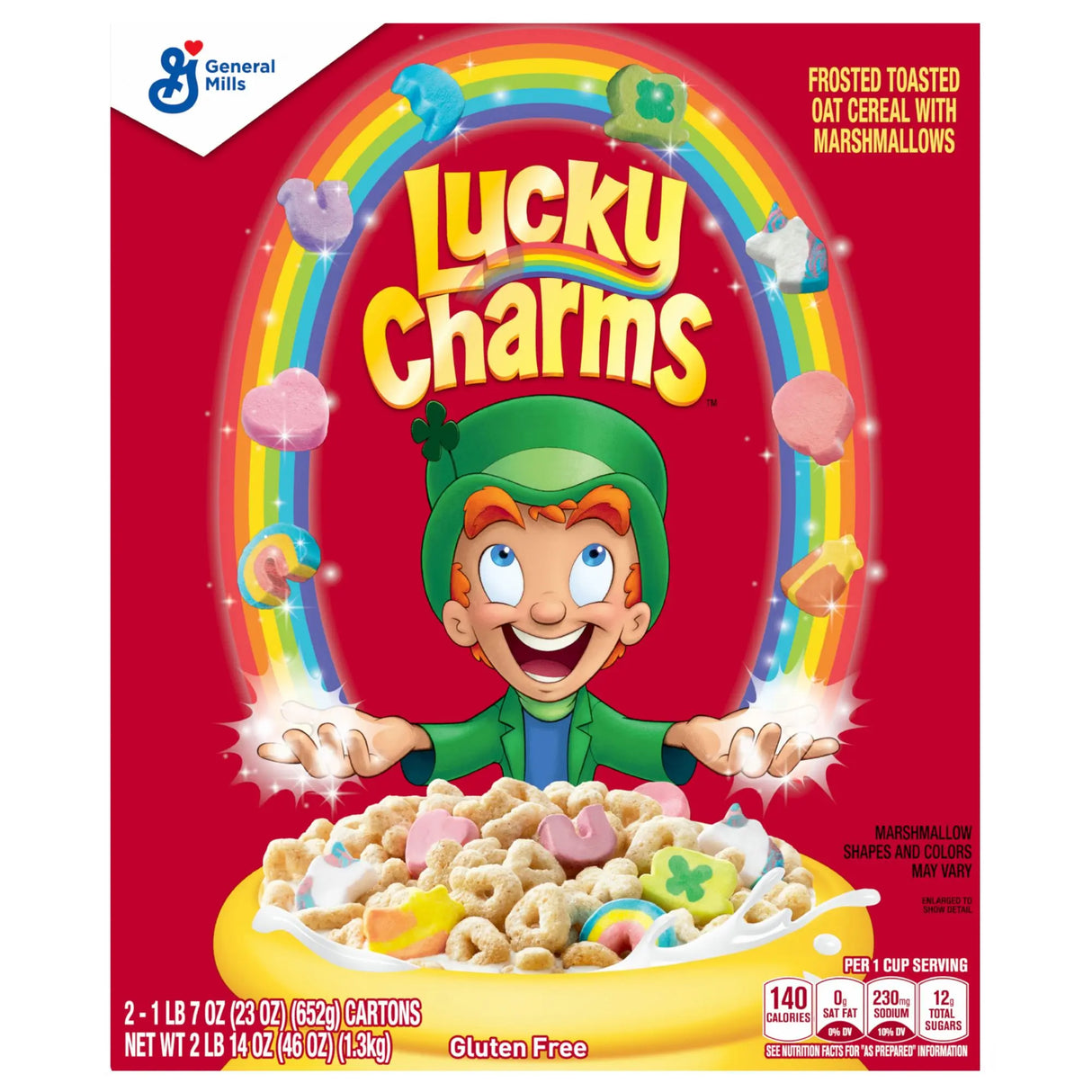 Lucky Charms Cereal (46 oz) | Marshmallow Magic in Every Bowl General Mills