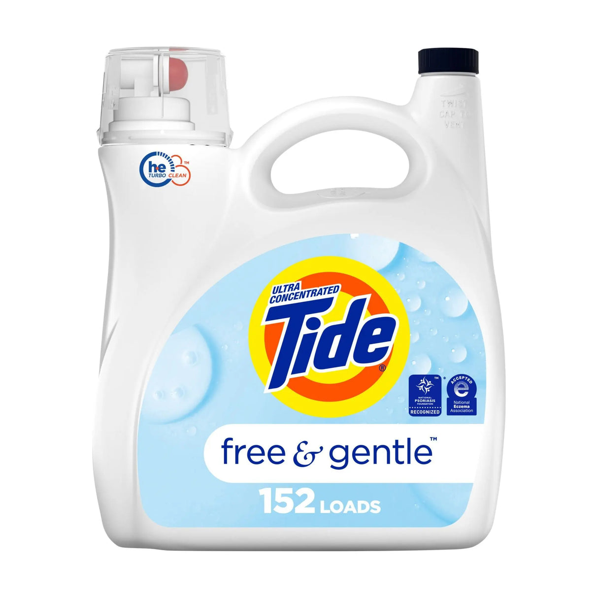 Tide Free & Gentle Detergent (152 loads, 170 oz) | Hypoallergenic Cleaning Tide