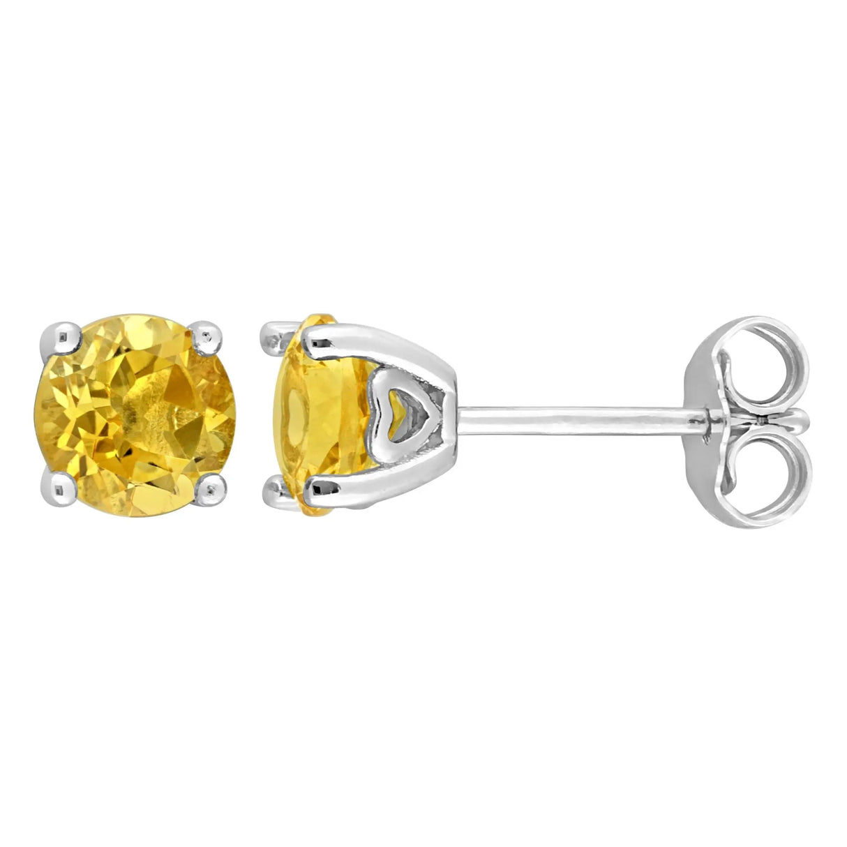 Citrine Stud Earrings (1.50 ct t.w., Sterling Silver) | Bright Yellow Gemstone Sparkle AFS Wholesale Shop