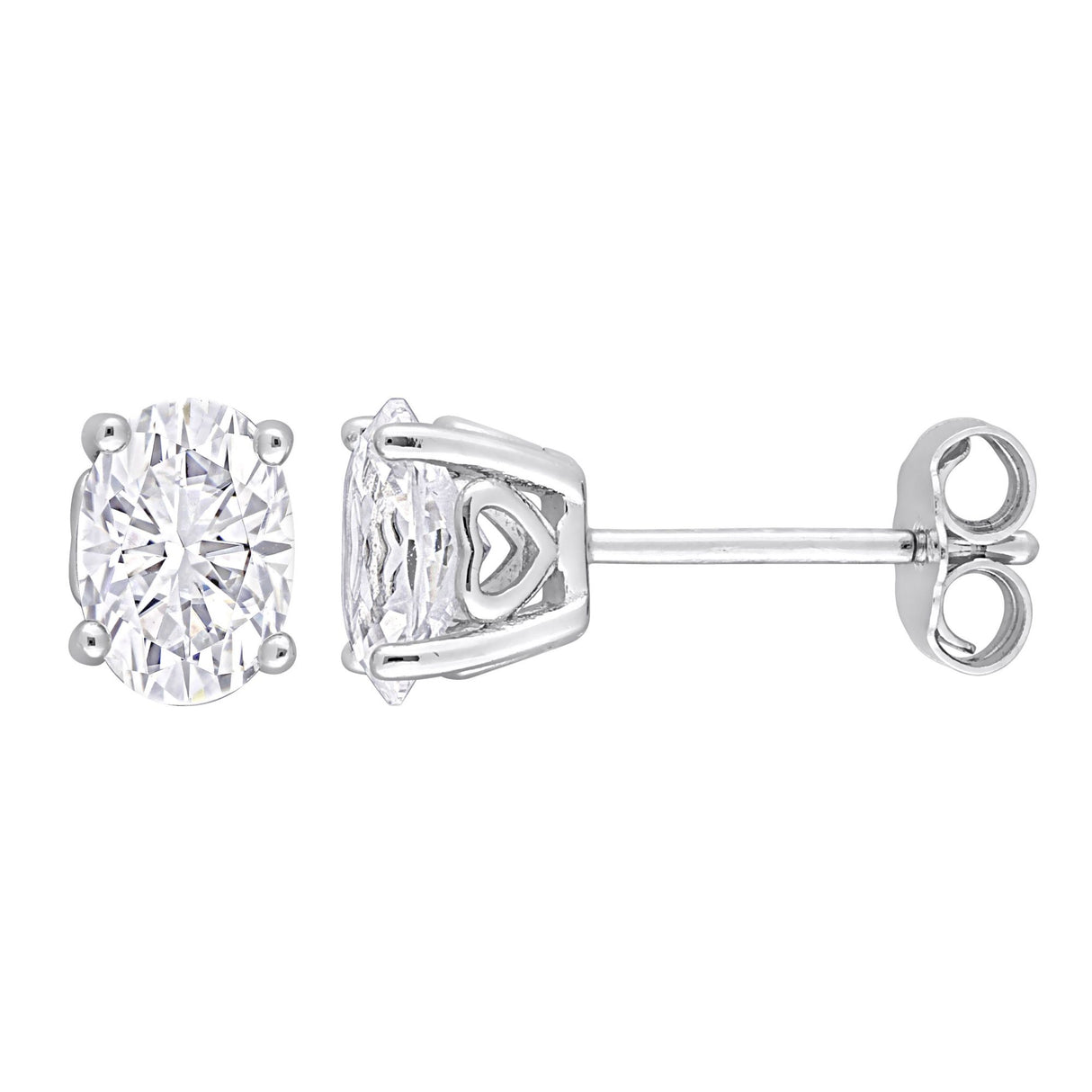 White sapphire stud earrings sterling silver