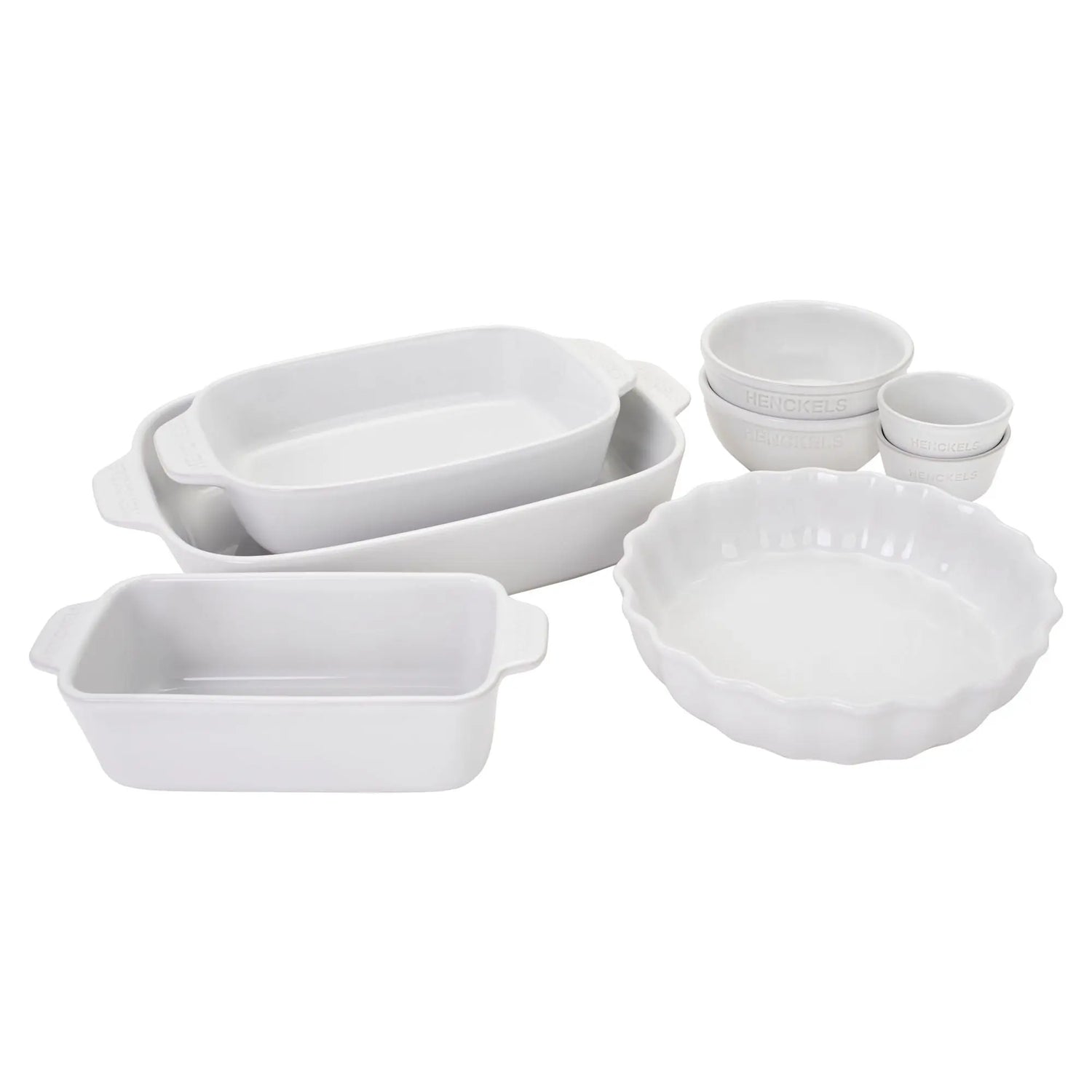 Henckels Ceramic Mixed Baking Dish Set (8-Piece, White) | Durable Nonstick Bakeware in Assorted Sizes Henckels