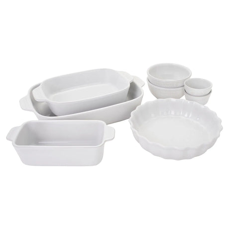Henckels Ceramic Mixed Baking Dish Set (8-Piece, White) | Durable Nonstick Bakeware in Assorted Sizes Henckels