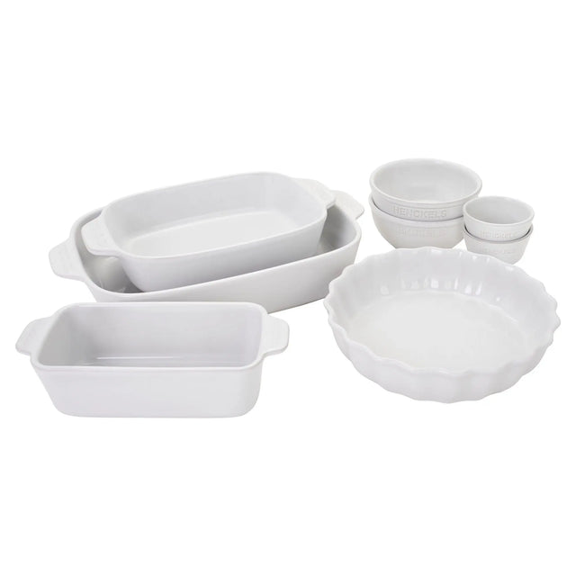 Henckels Ceramic Mixed Baking Dish Set (8-Piece, White) | Durable Nonstick Bakeware in Assorted Sizes Henckels