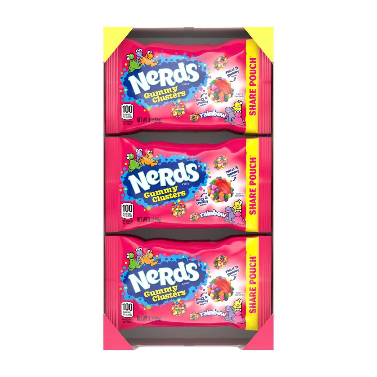 Nerds Gummy Clusters Candy (12-Pack, 3 oz Each) | Crunchy, Fruity Treats for Sharing Nerds