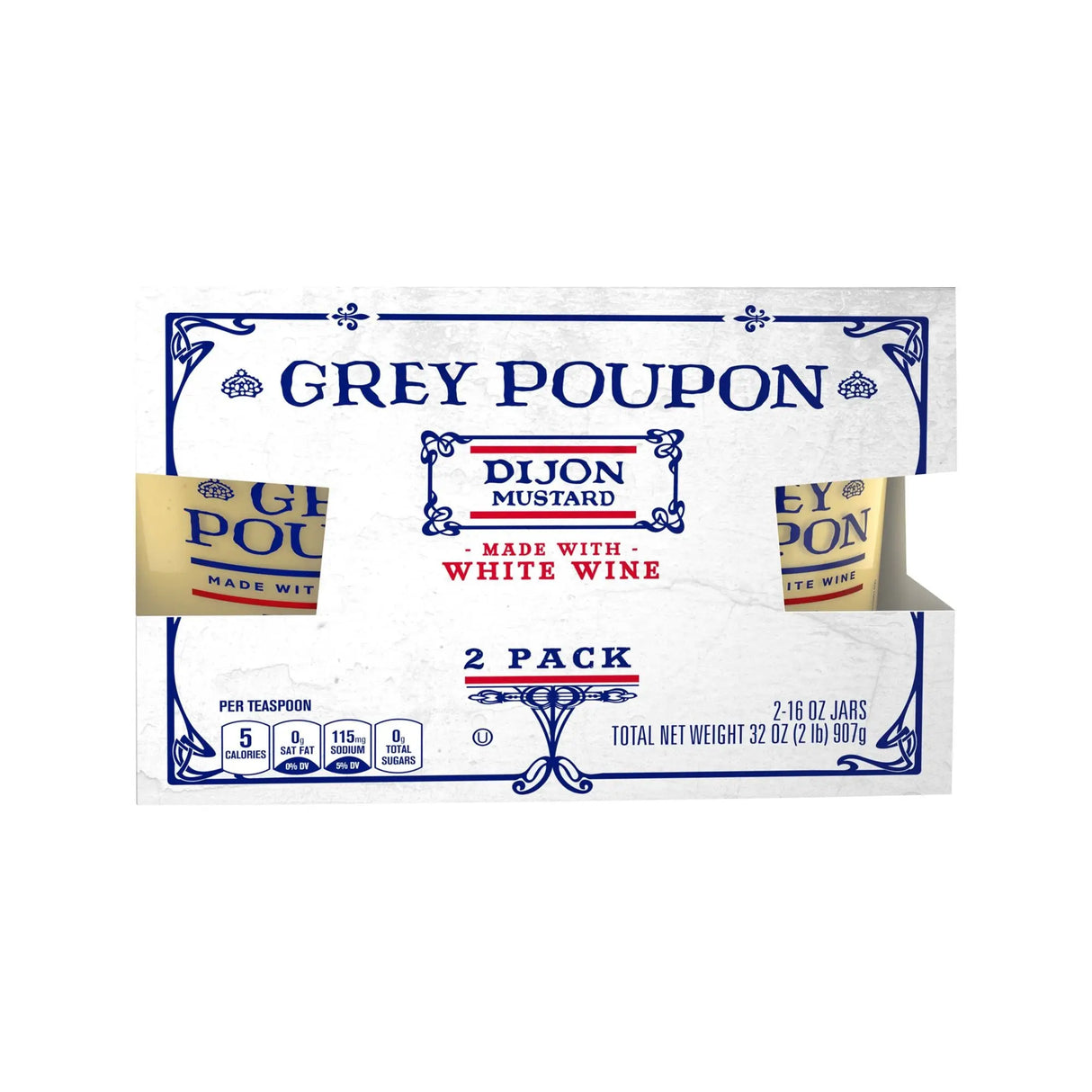 Grey Poupon Dijon Mustard (2-Pack, 16 oz Each) | Classic Creamy Dijon Flavor Grey Poupon