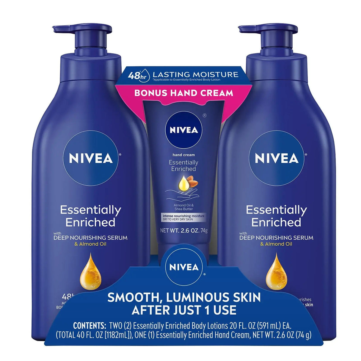 Nivea Enriched Body & Hand Lotion Variety Pack | Deep Moisture for Silky Skin Nivea