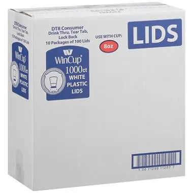 WinCup 8 oz Plastic Lids (1,000-Pack) | Secure Fit for Hot or Cold Beverage Cups WinCup