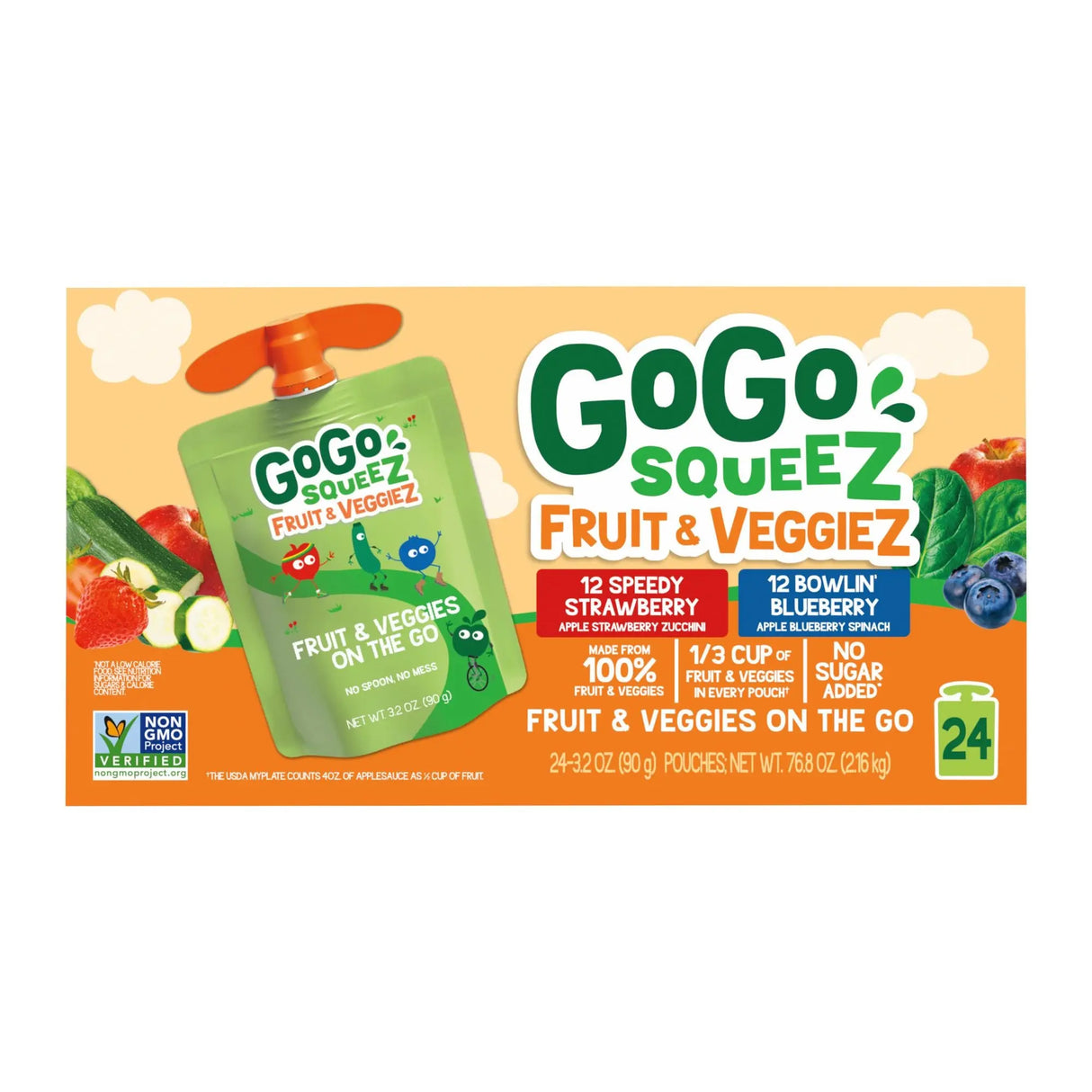 GoGo SqueeZ Fruit & VeggieZ Pouches (24-Pack) | Nutritious On-the-Go Snacking GoGo SqueeZ