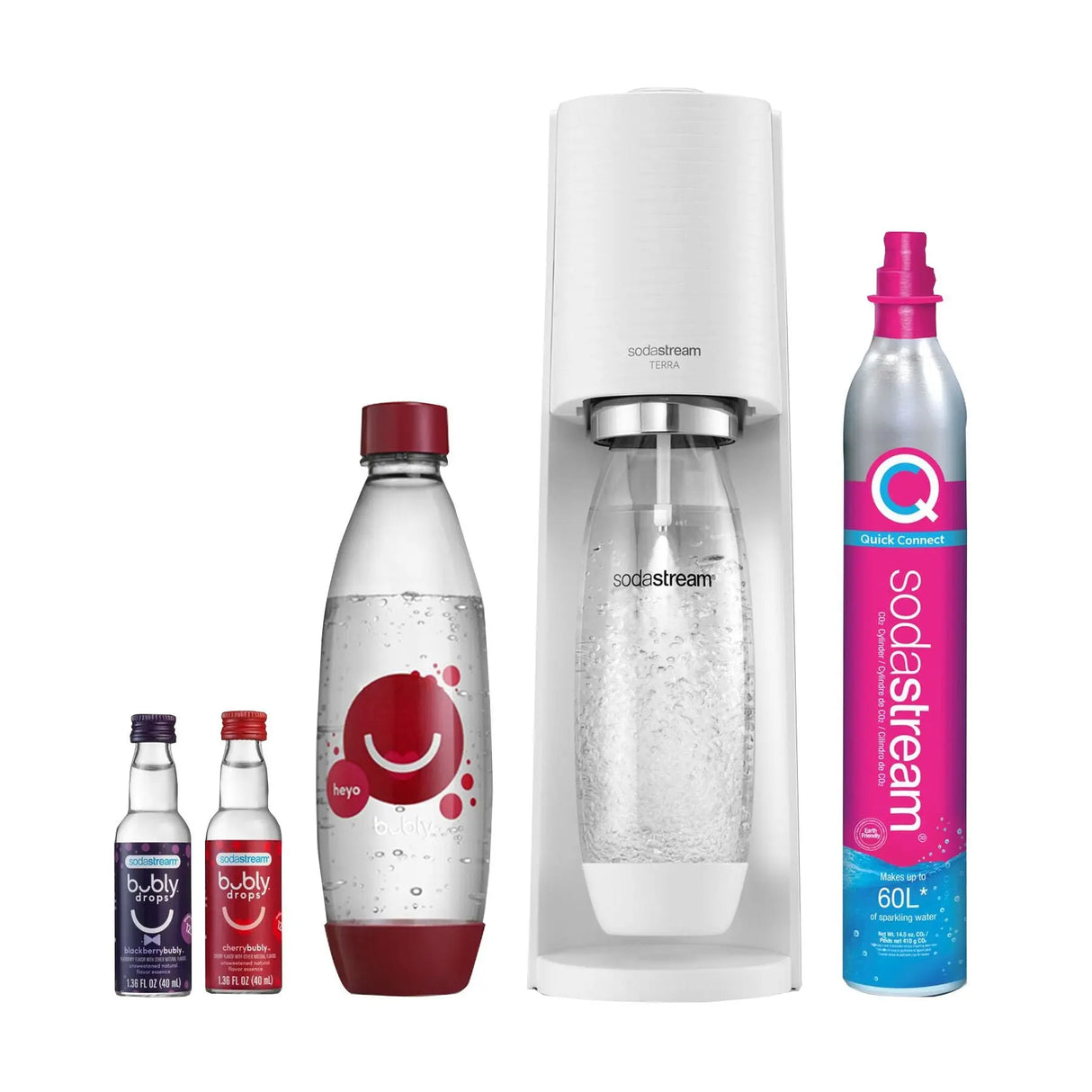 SodaStream x bubly Terra Sparkling Water Maker | Limited Edition White SodaStream
