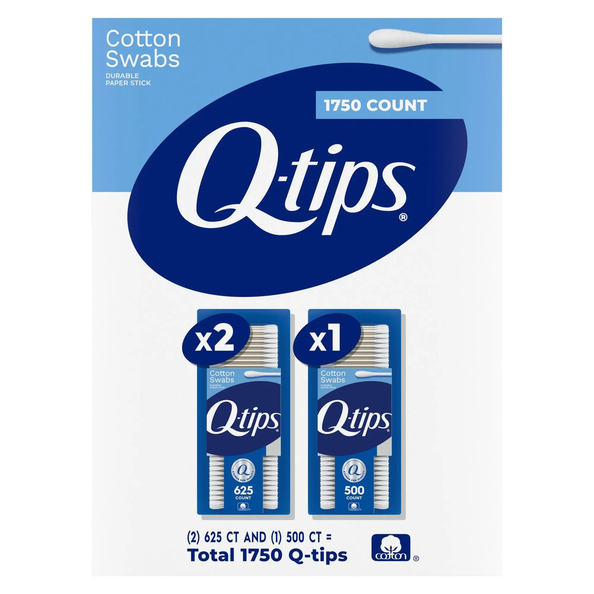 Q-Tips Cotton Swabs (1750-Pack) | Versatile Personal Care Tool Q-tips