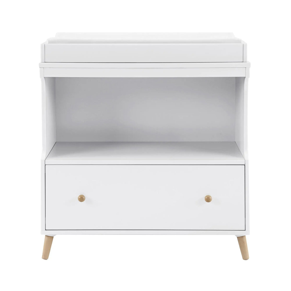Delta Children Changing Table (Essex, White/Natural) | Dresser & Diaper Station Combo Delta Children