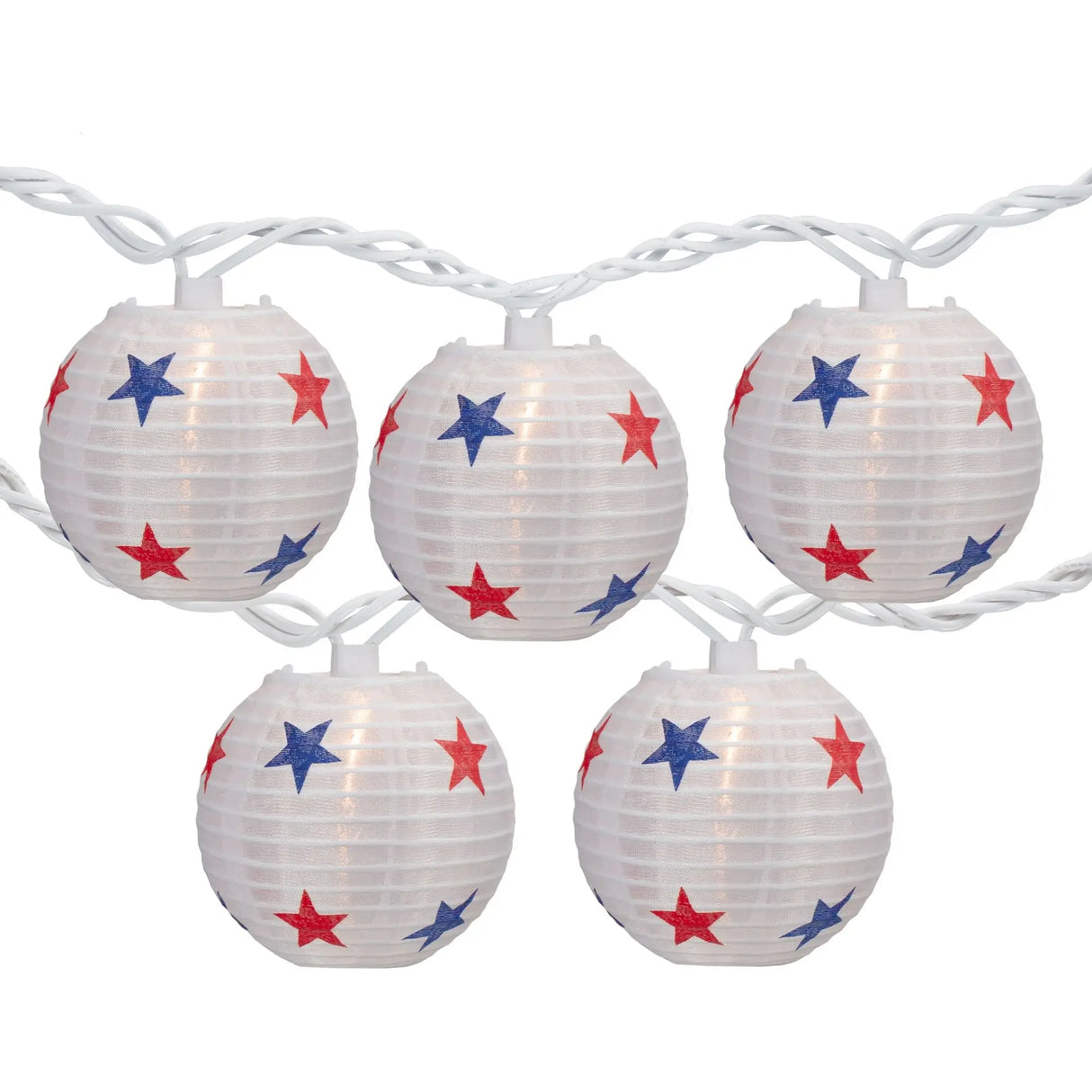 Northlight Patriotic Paper Lantern Lights (9') | Red, White & Blue Outdoor Décor Northlight