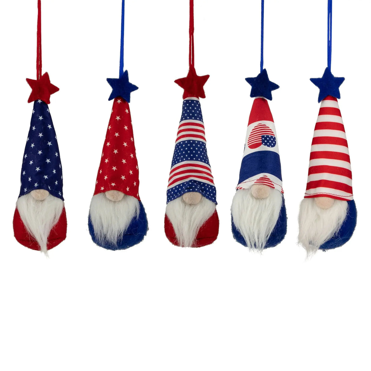 Northlight 4th of July Gnome Ornaments (5-Pack, 6.5") | Patriotic Holiday Decor Northlight