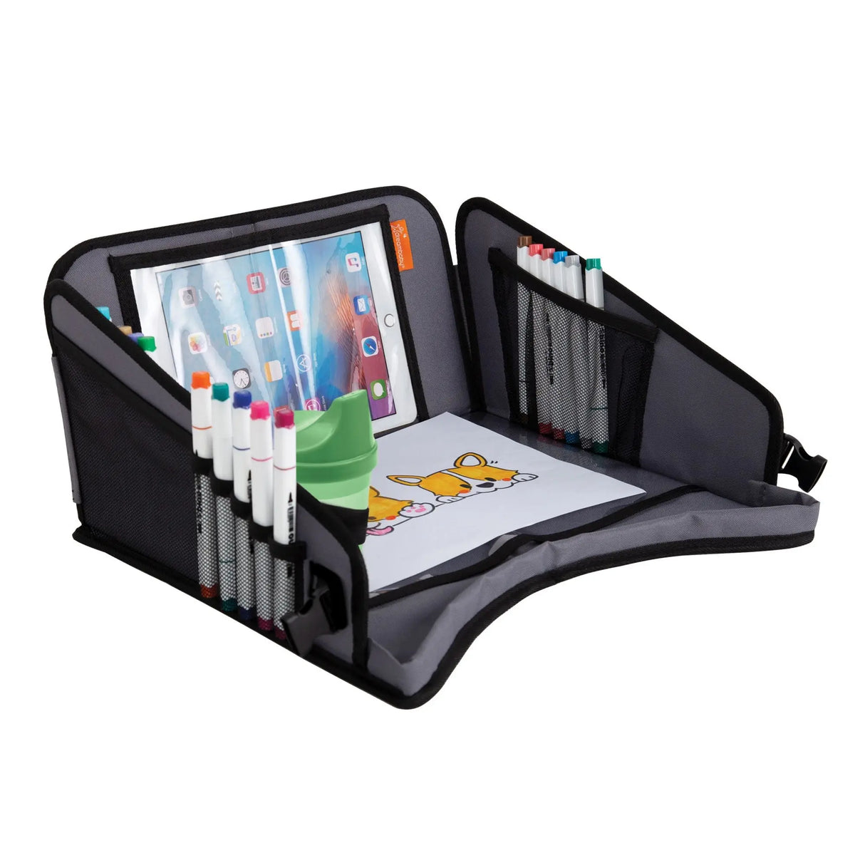 Dreambaby Ezy-Tote XL Travel Tray (with Tablet Holder) | Secure Snack & Screen Station for Toddlers Dreambaby