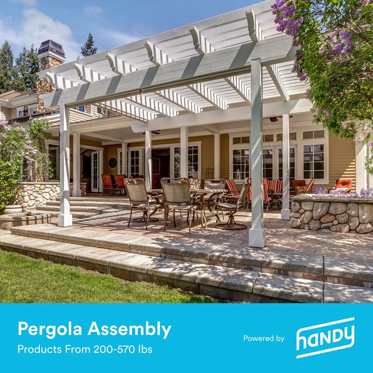 Handy Pergola Assembly Kit (200–550 lbs) | Heavy-Duty Outdoor Shade Setup Handy