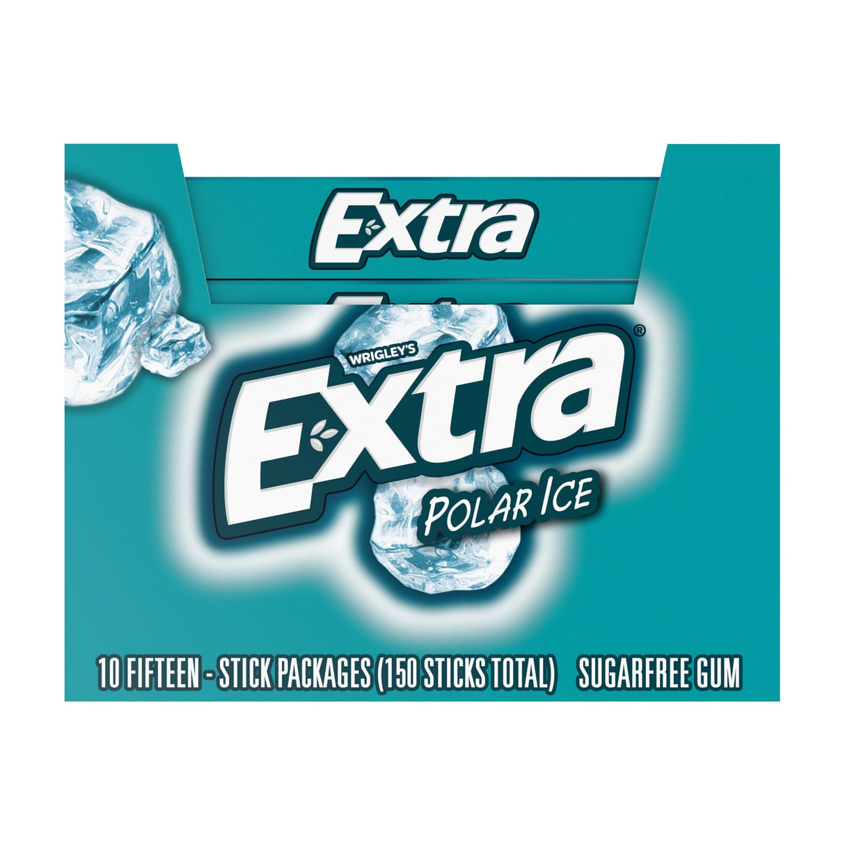 Extra Polar Ice Sugar-Free Gum (10 Packs, 15 Pieces Each) | Crisp, Cooling Flavor with No Sugar Extra